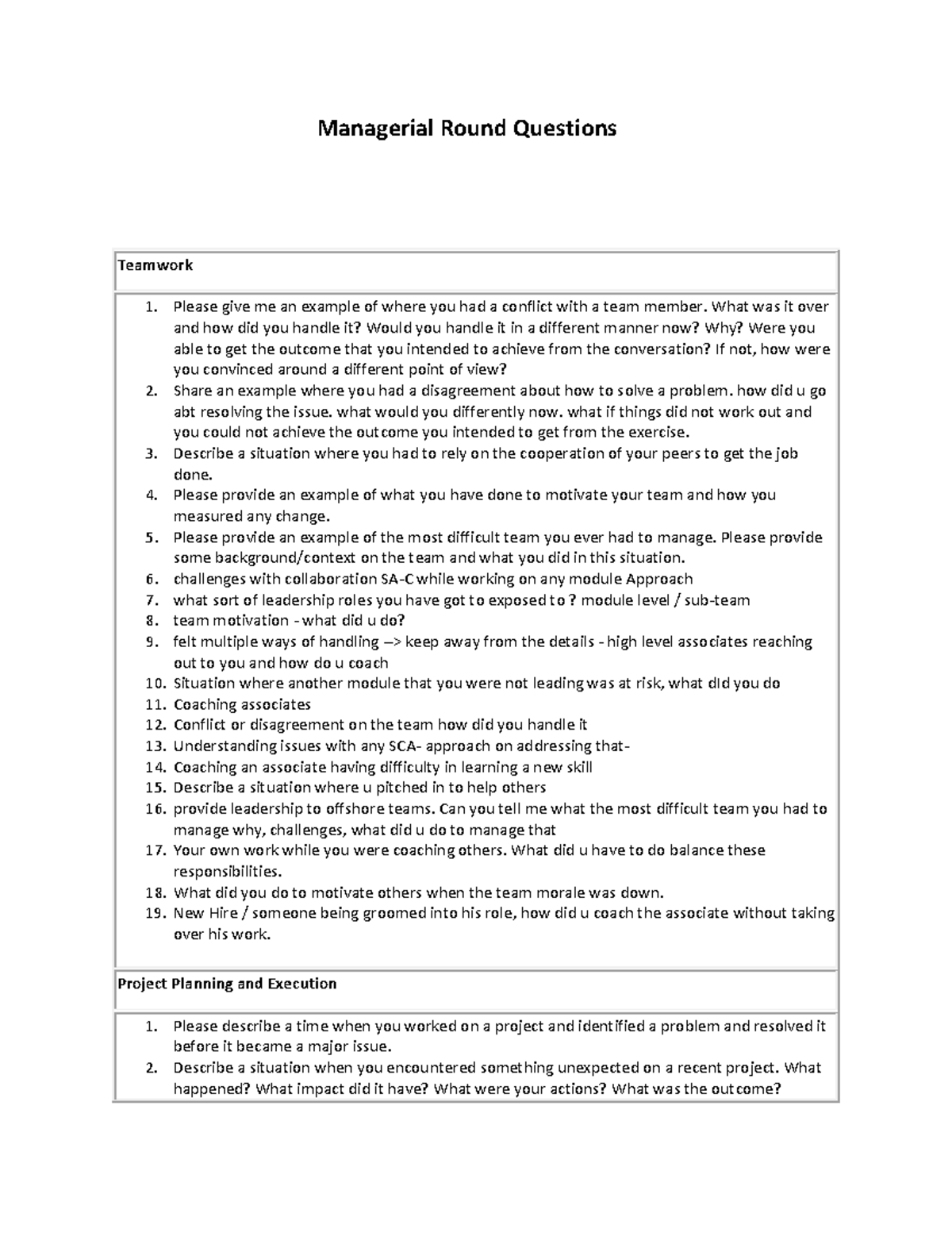 Managerial Round Questions By Rashi - Managerial Round Questions ...