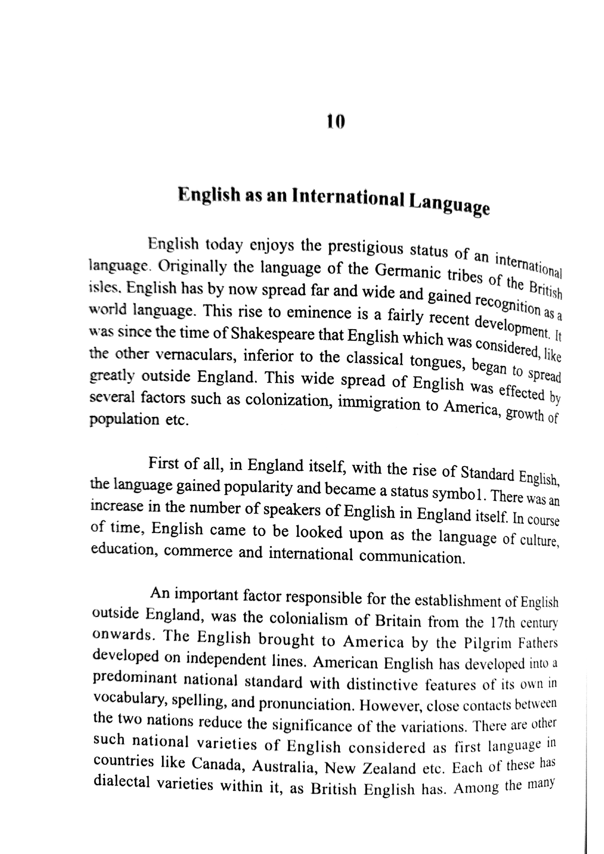 English As An International Language - B.A English Language And ...