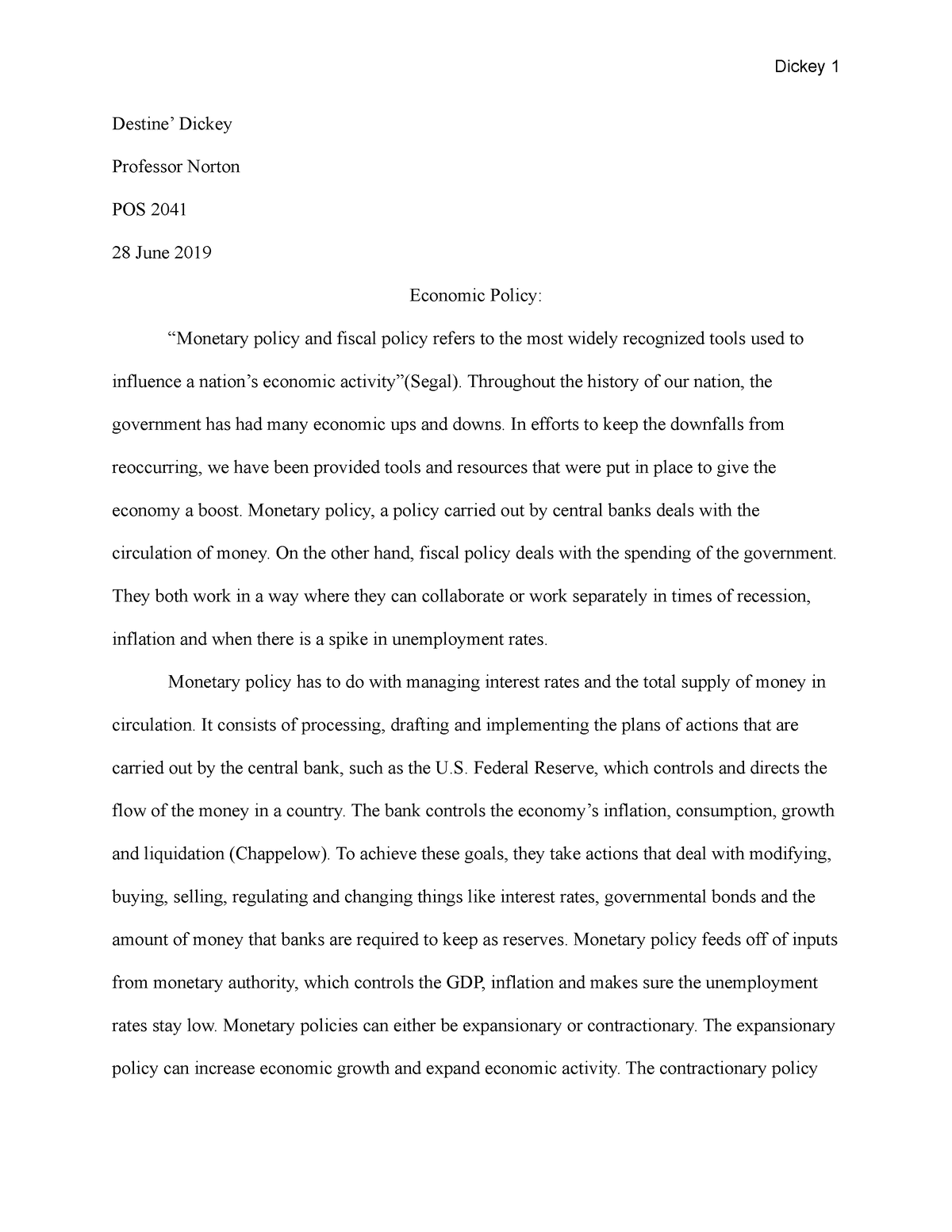 research paper of economic policy