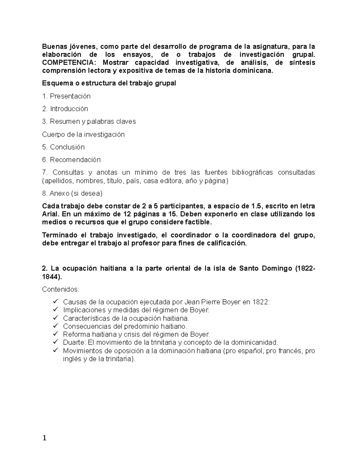La ocupación haitiana a la parte oriental de la isla de Santo Domingo