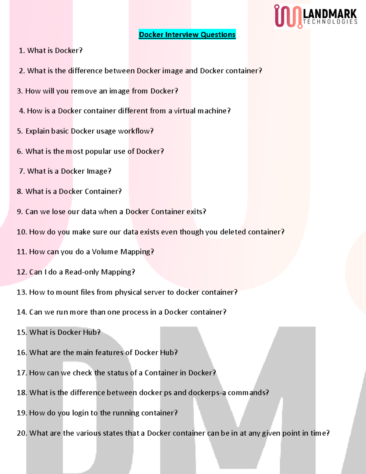 Docker Interview Questions 2 - Docker Interview Questions What is ...