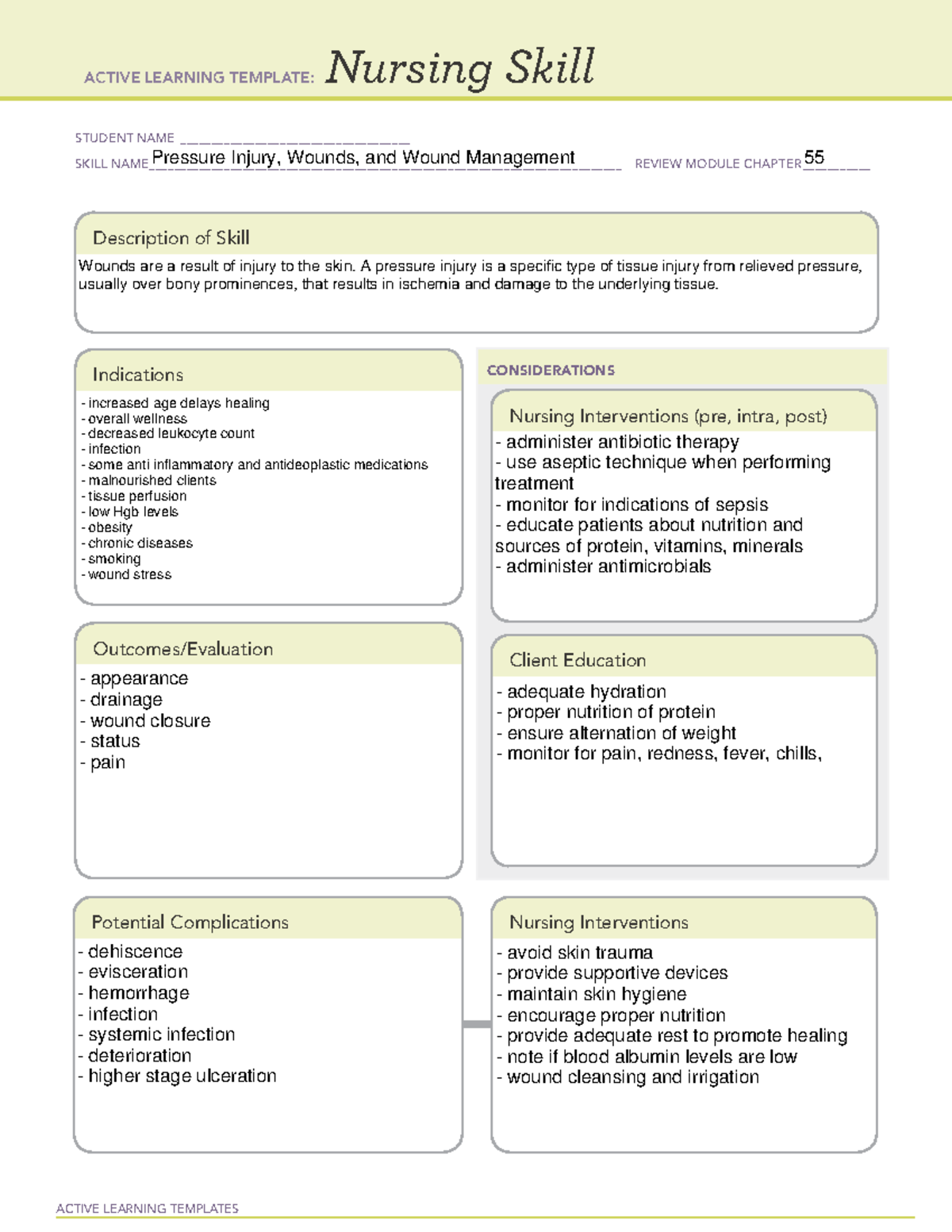 NS5F - ATI templates - ACTIVE LEARNING TEMPLATES Nursing Skill STUDENT ...