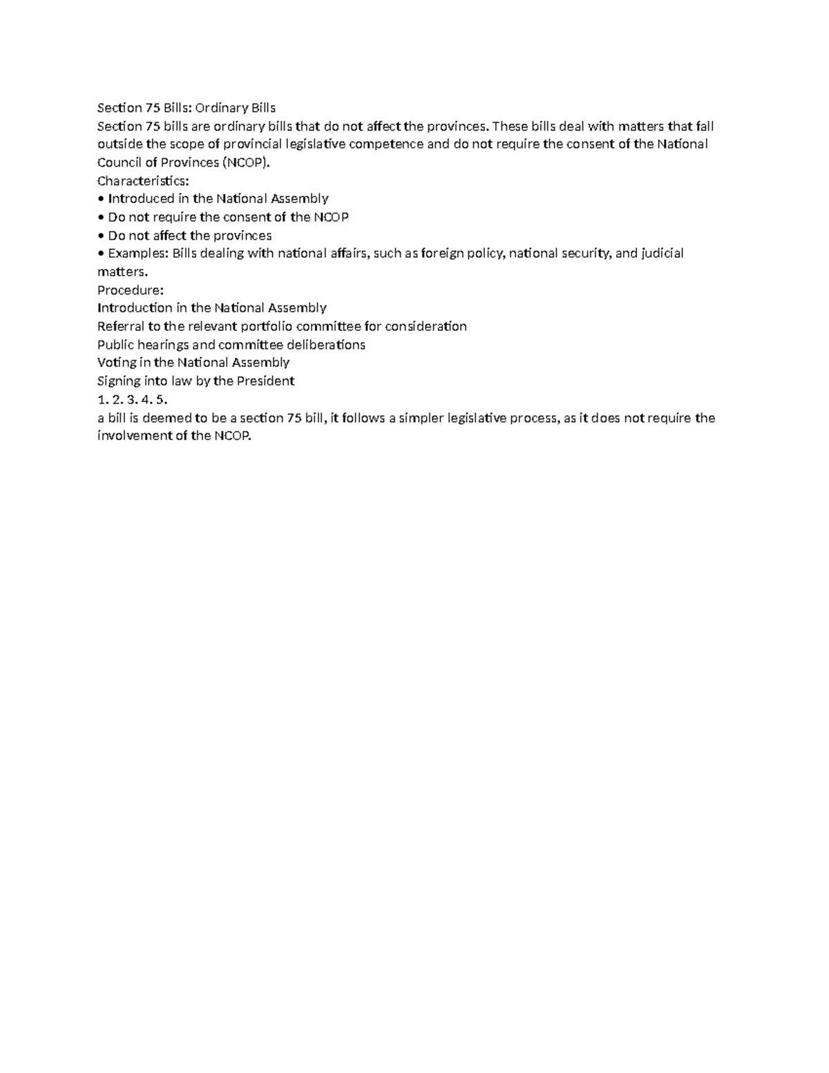 Pbl s75 bill - Pbl 210 bills - Section 75 Bills: Ordinary Bills Section ...