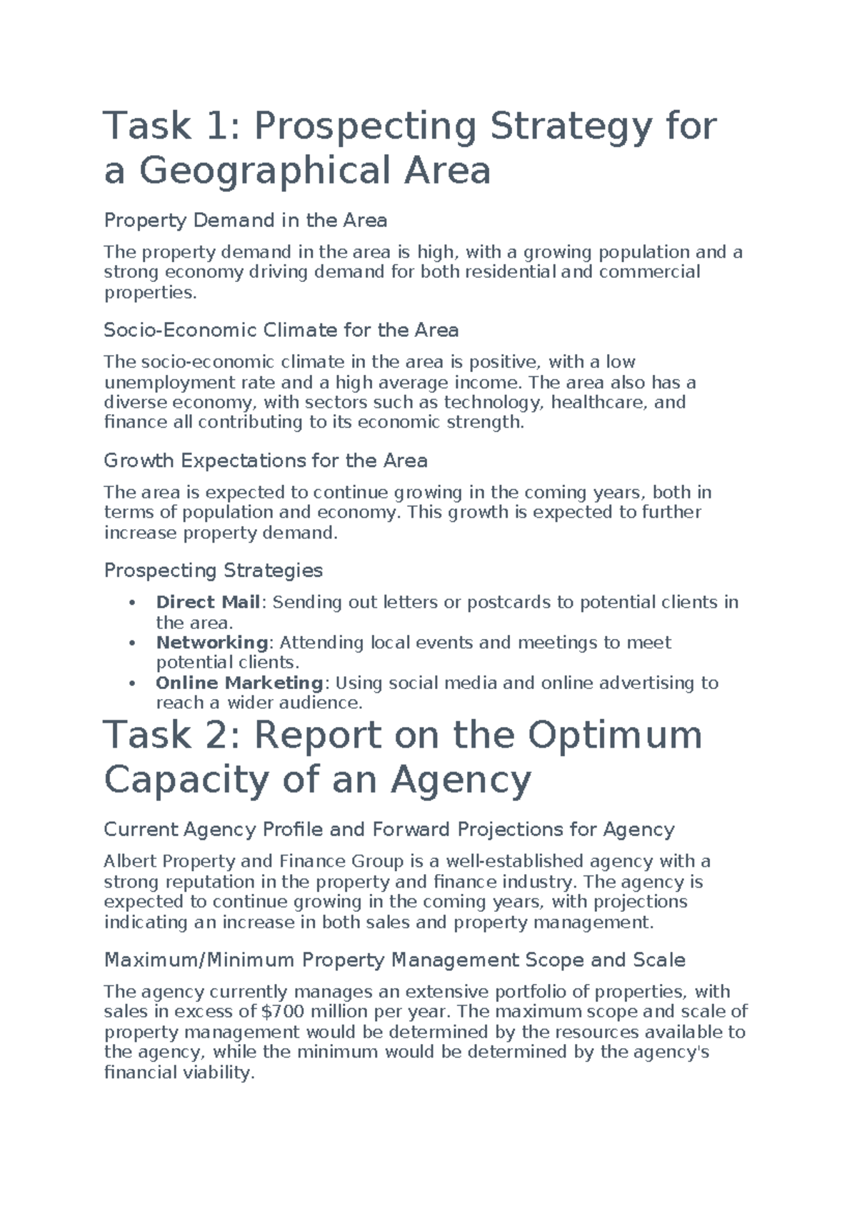 Task 1 Research for Pisey. Kim - Task 1: Prospecting Strategy for a ...