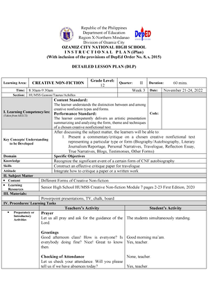 DLP WEEK 6 Q2 - CNF - Republic Of The Philippines Department Of ...