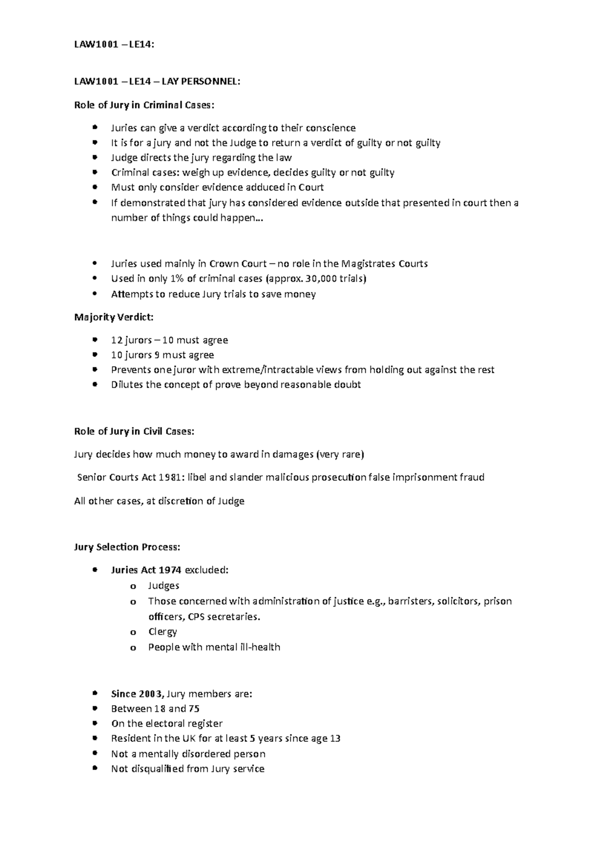 LE14 - LAY Personnel - LAW1001 – LE14: LAW1001 – LE14 – LAY PERSONNEL ...