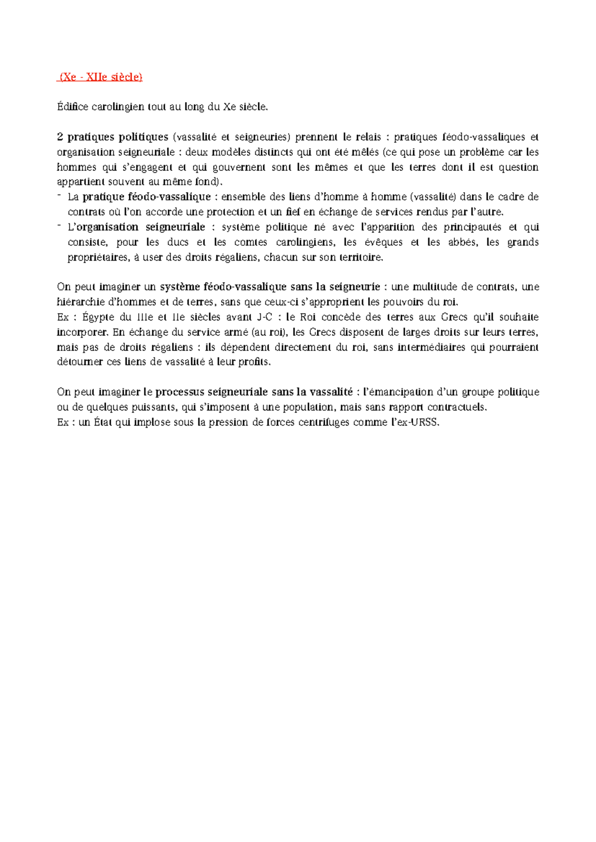 La structuration du système féodo-seigneurial - Histoire-Géographie ...