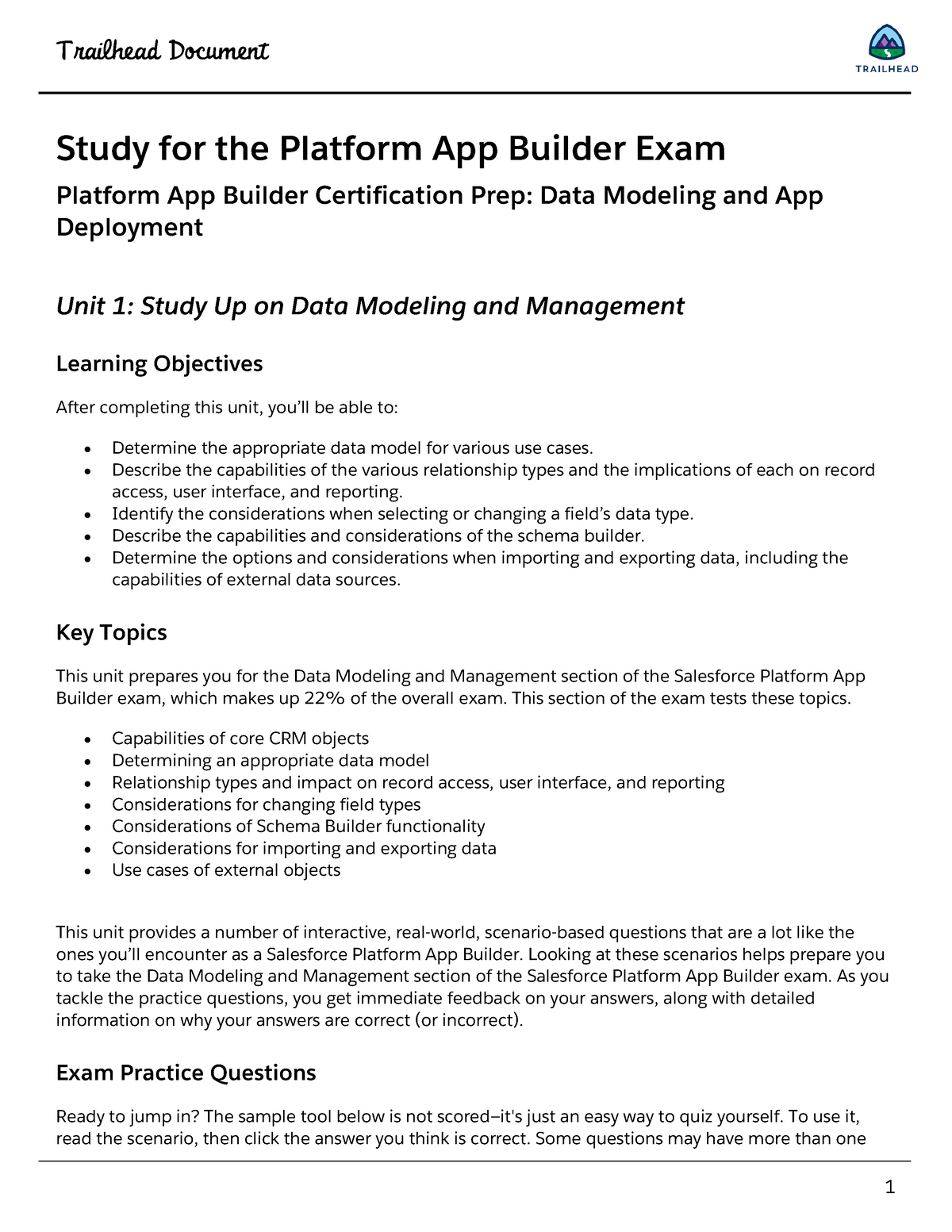 PAB Mod 2 Printable - Salesforce Platform App Builder - Study for the Platform  App Builder Exam - Sns-Brigh10