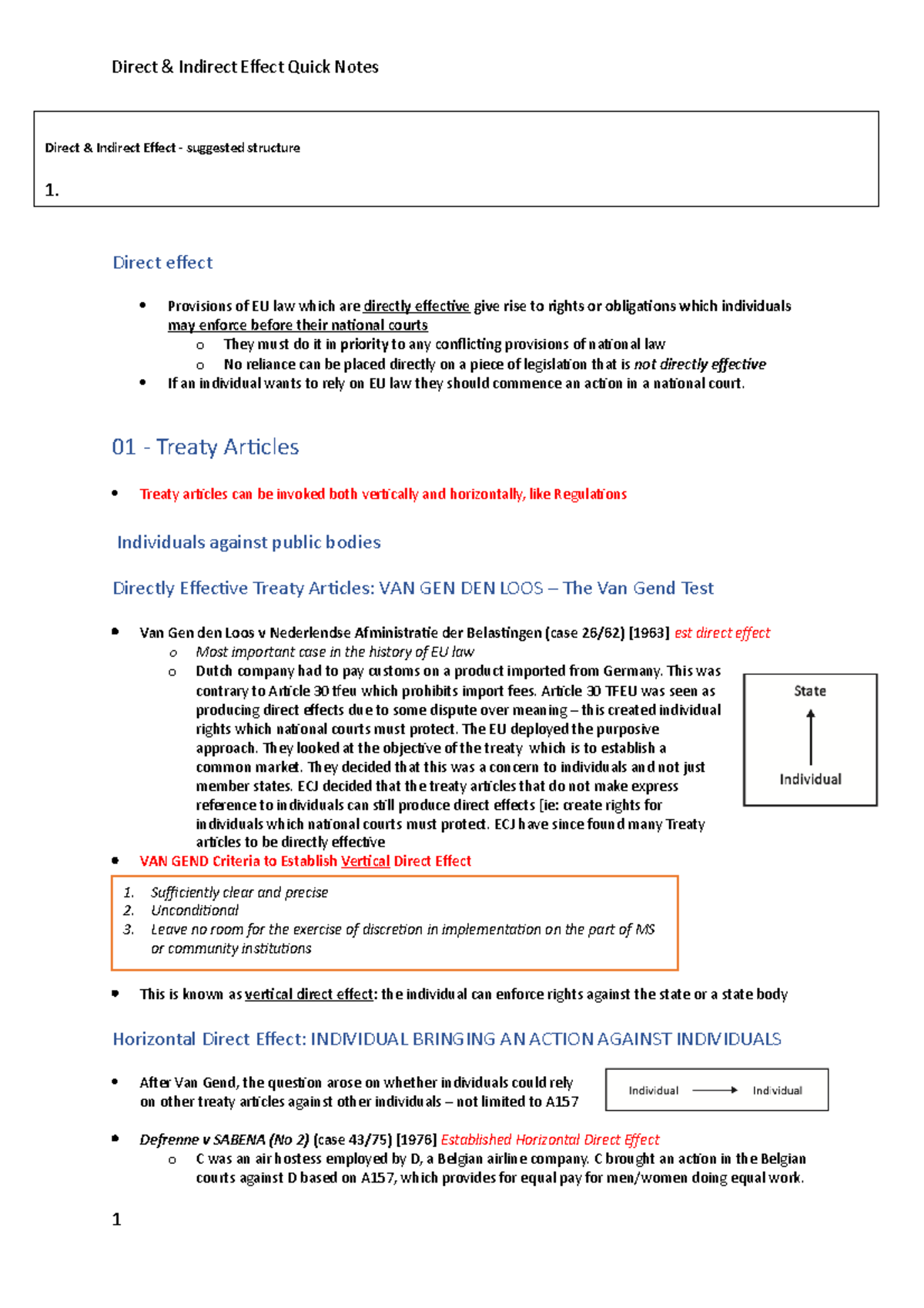 direct and indirect effect eu law essay