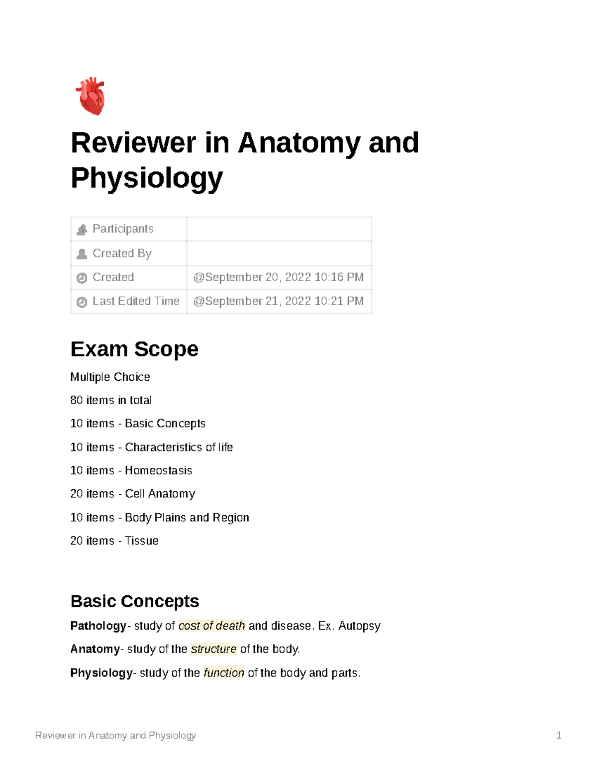 Reviewer In Anatomy And Physiology - H Reviewer In Anatomy And ...