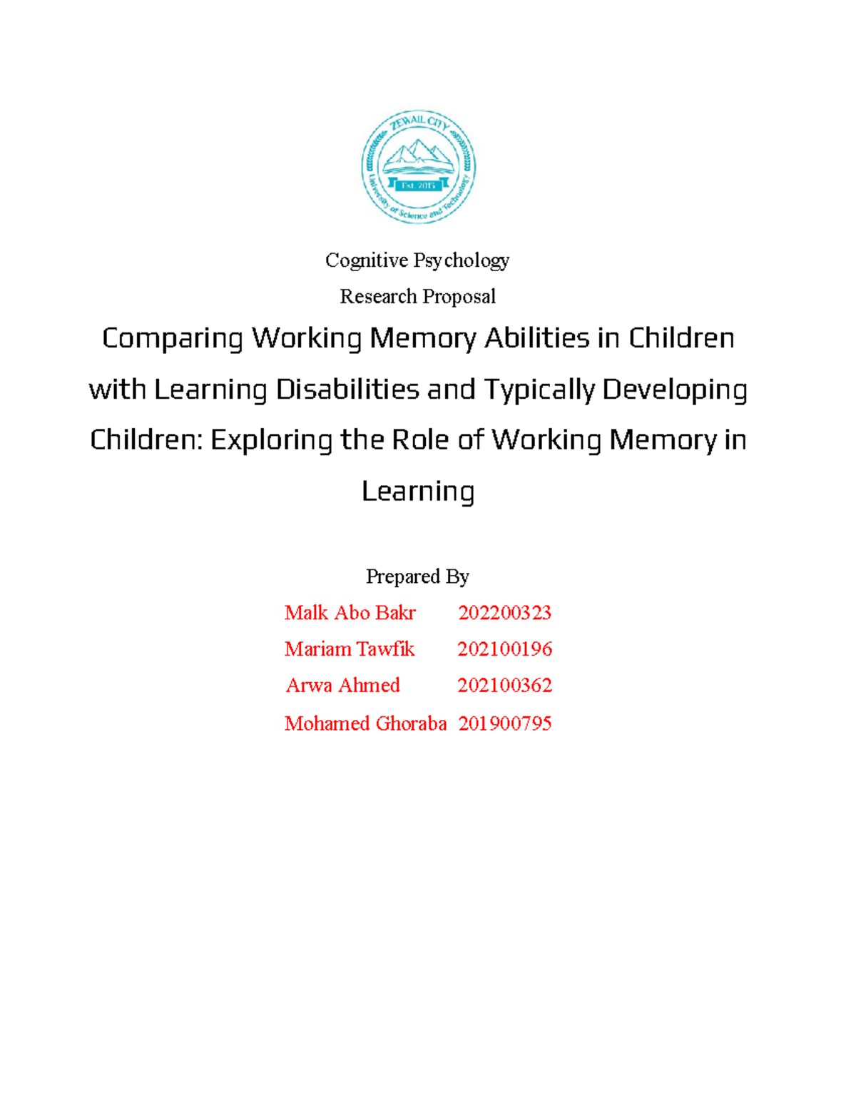 Comparing Working Memory Abilities In Children With Learning Comparing Working Memory Abilities In Children With Learning