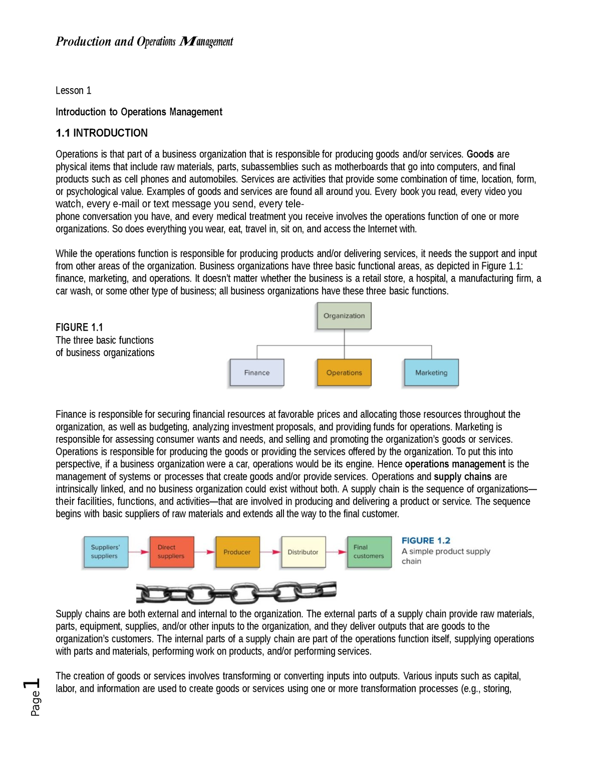 Chapter 1 Intro To Operations Management - Lesson 1 Introduction To ...