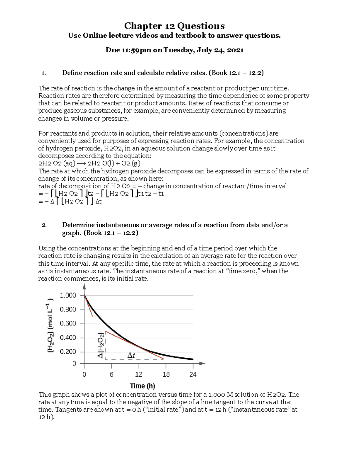 Chapter 12 Questions - Homework to be submitted. - Use Online lecture ...