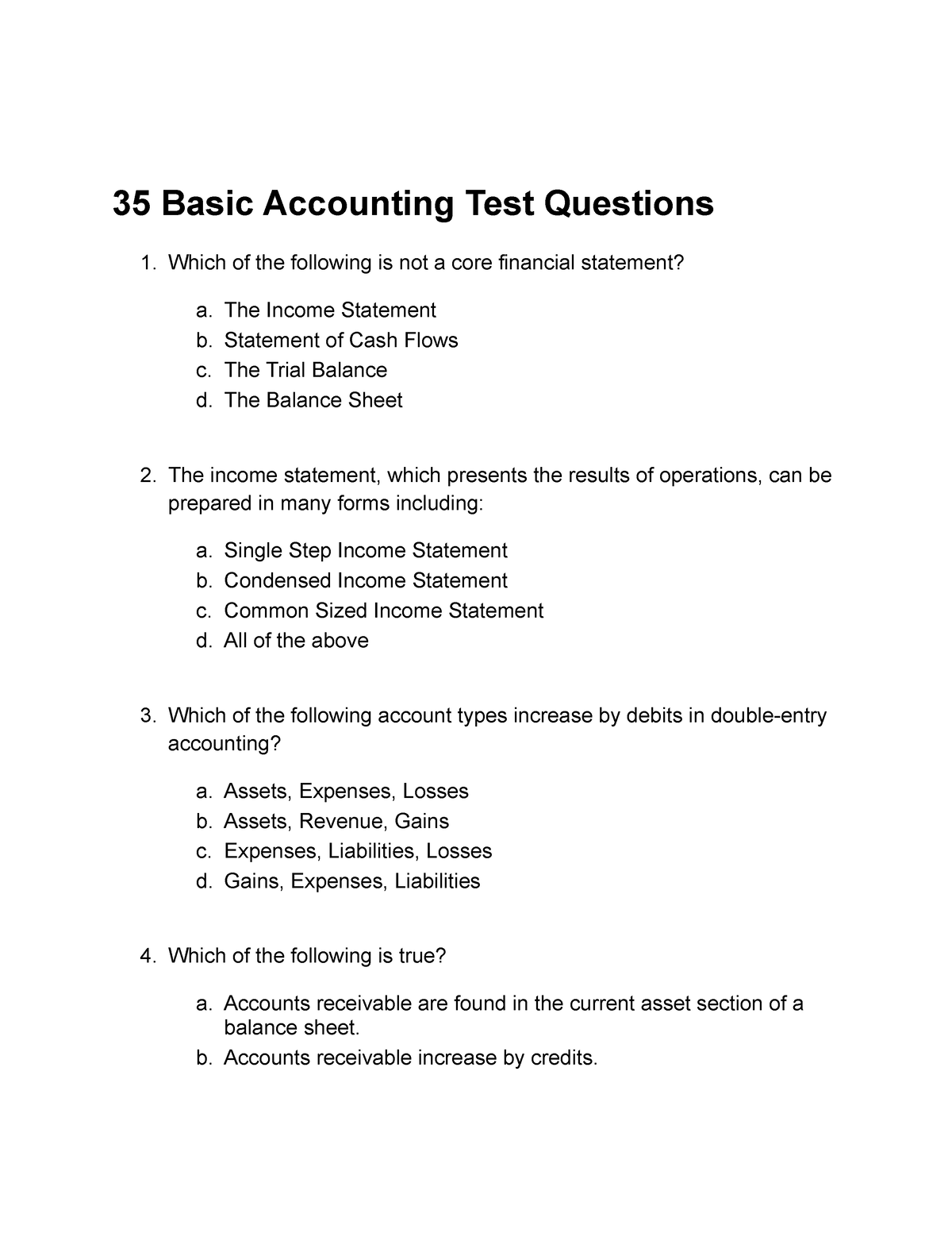 35 Basic Accounting Test Questions - 35 Basic Accounting Test Questions ...