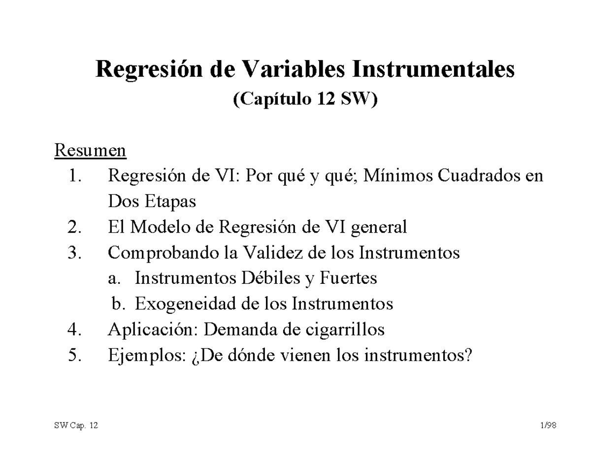TEMA 7 - TEMA 7 TEORIA COMPLETO - Regresión de Variables Instrumentales ...