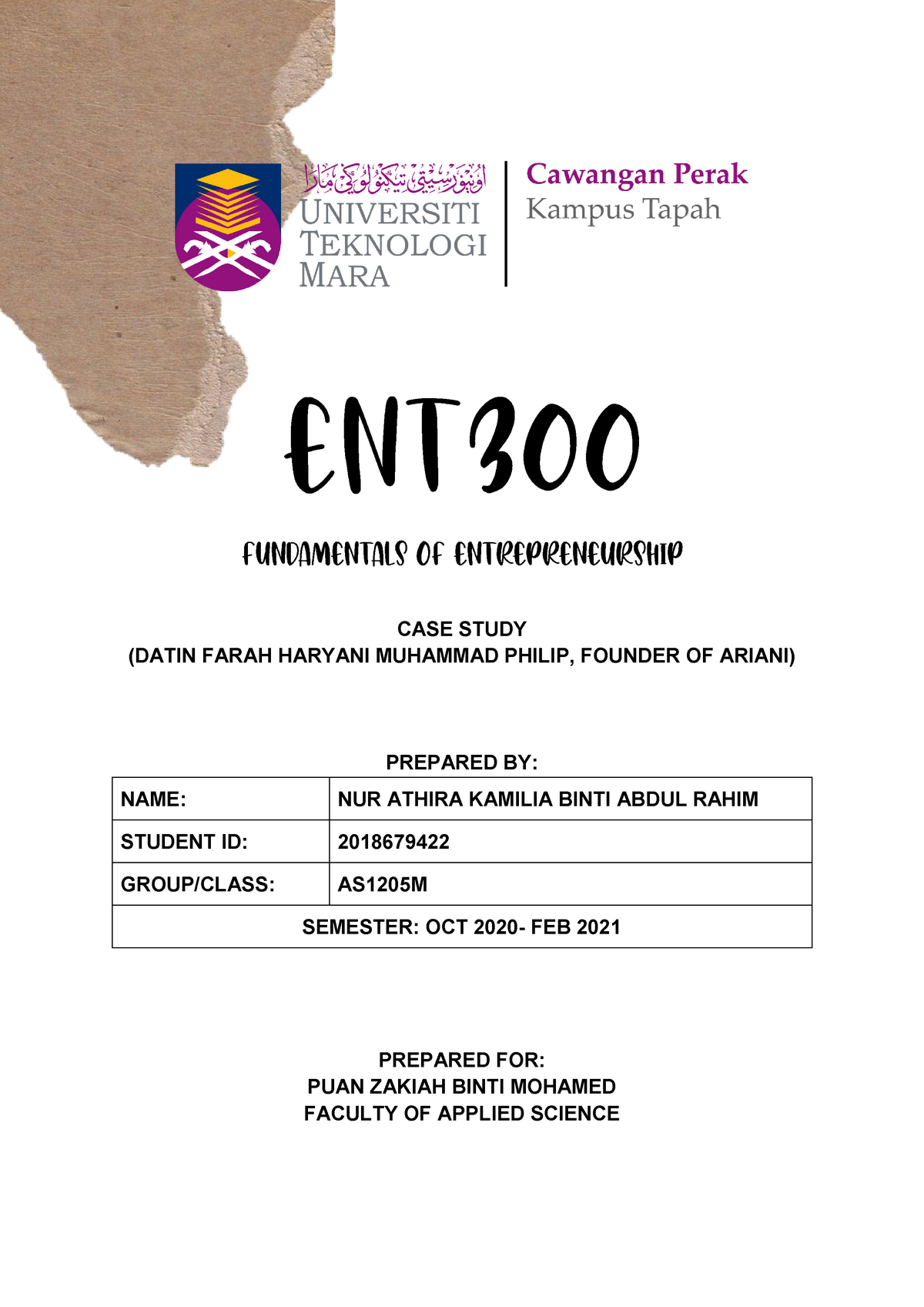 Ent 300 Case Study : Ent300 Case Study By Siti Kamaliah Simplebooklet