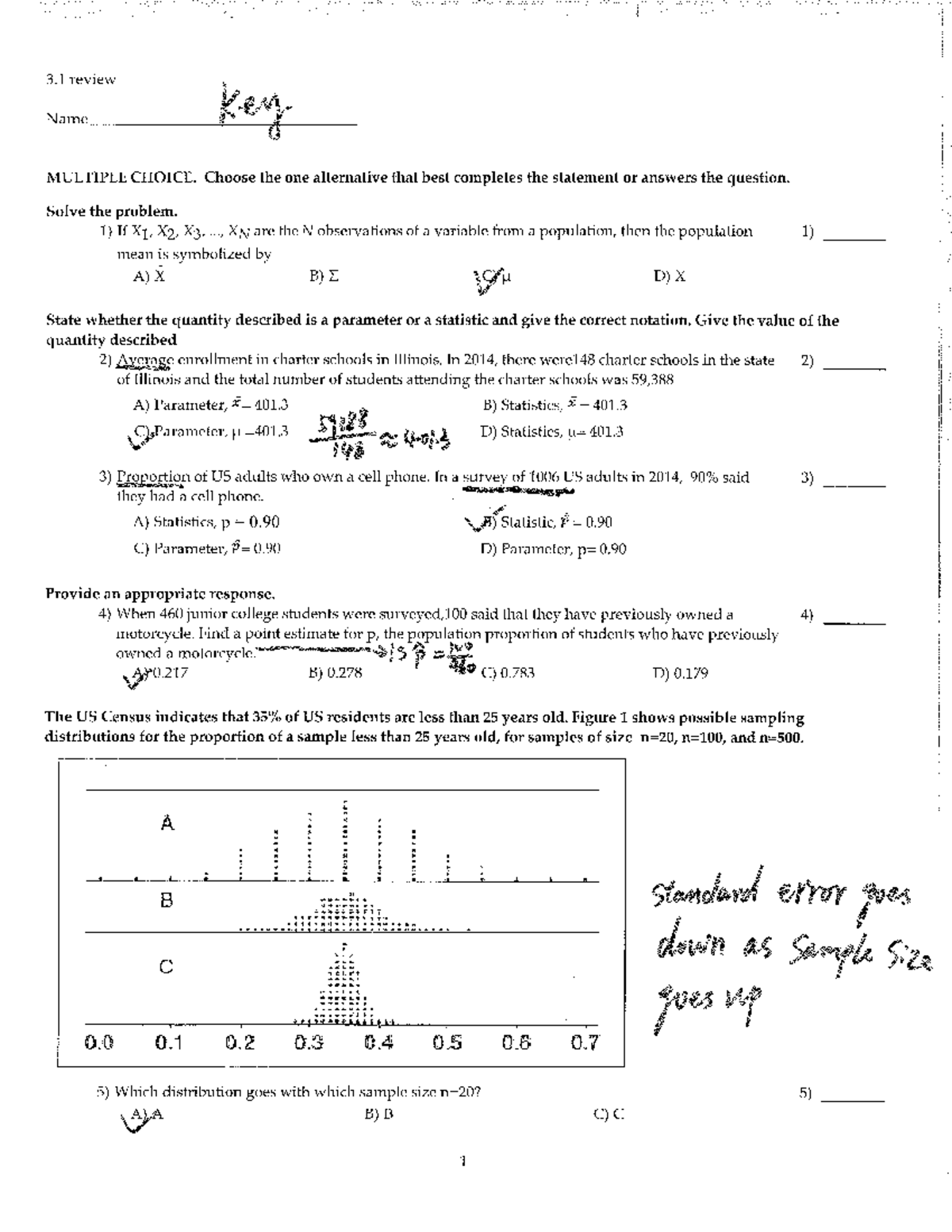 3.1 Quiz review key - 3 review Name a MULTIPLE CHOICE. Choose the one ...