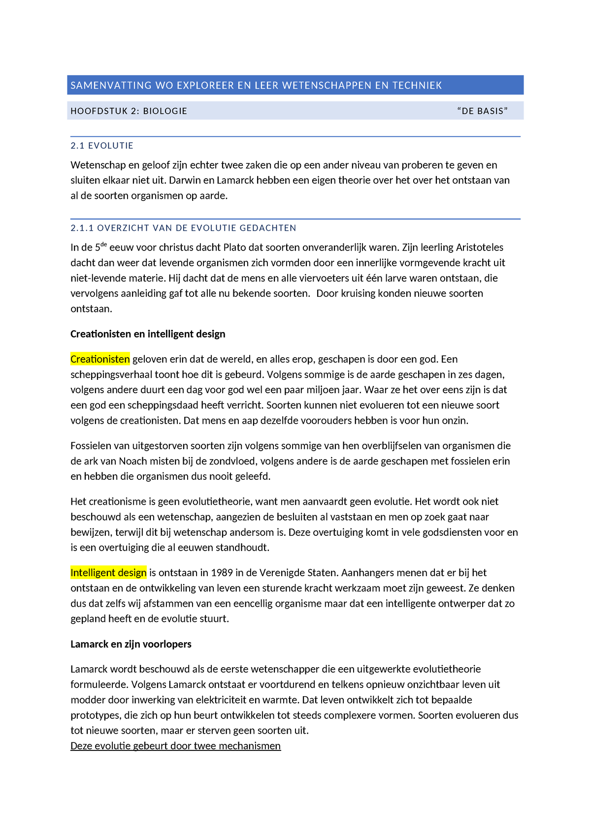 Evolutie En Systematiek - SAMENVATTING WO EXPLOREER EN LEER ...