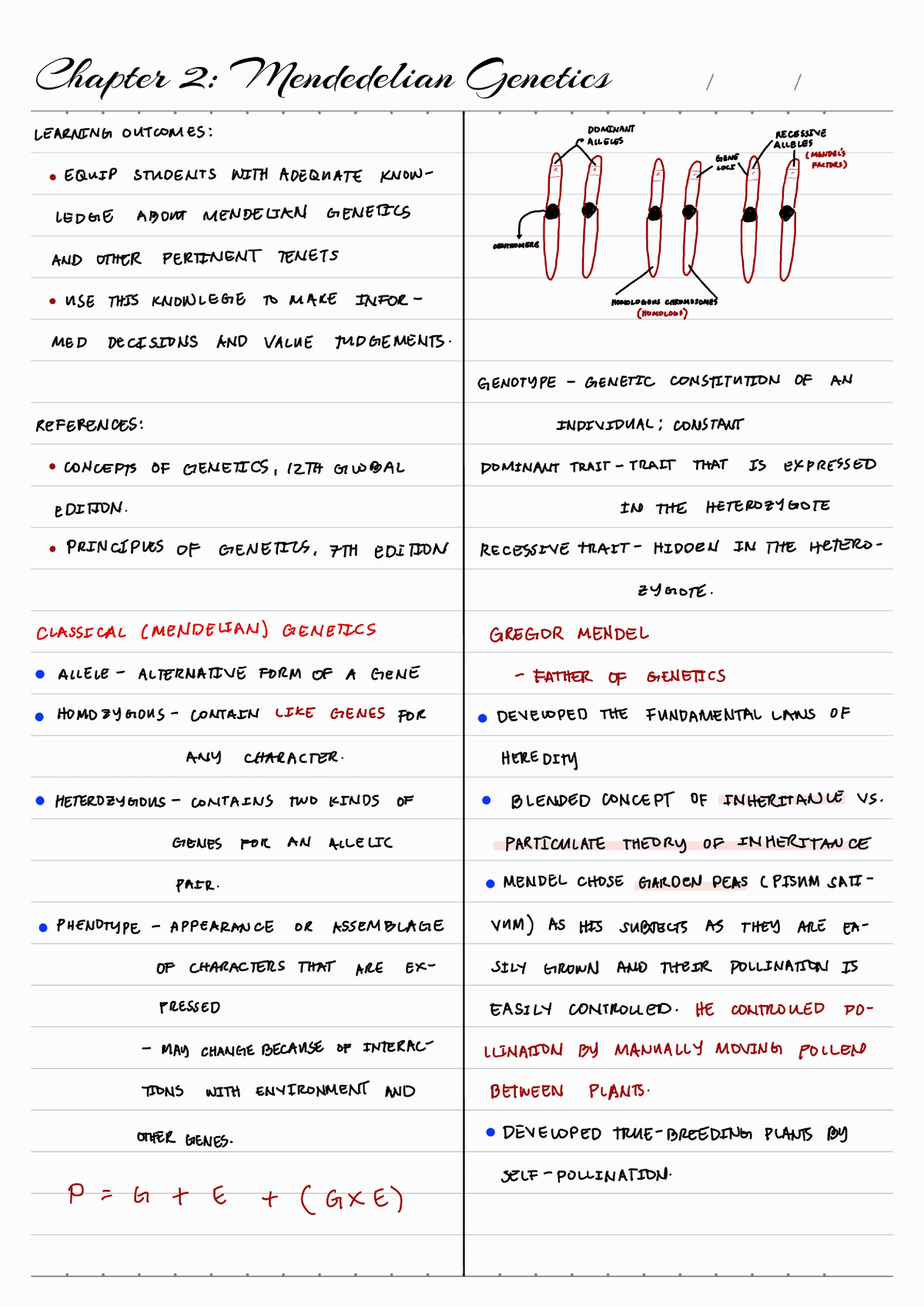 Mendelian Genetics - General Biology - Studocu