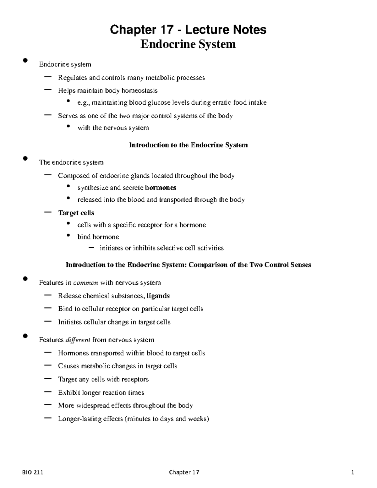 Chapter 17 Lecture Notes BIO 211 Greenville Tech Studocu
