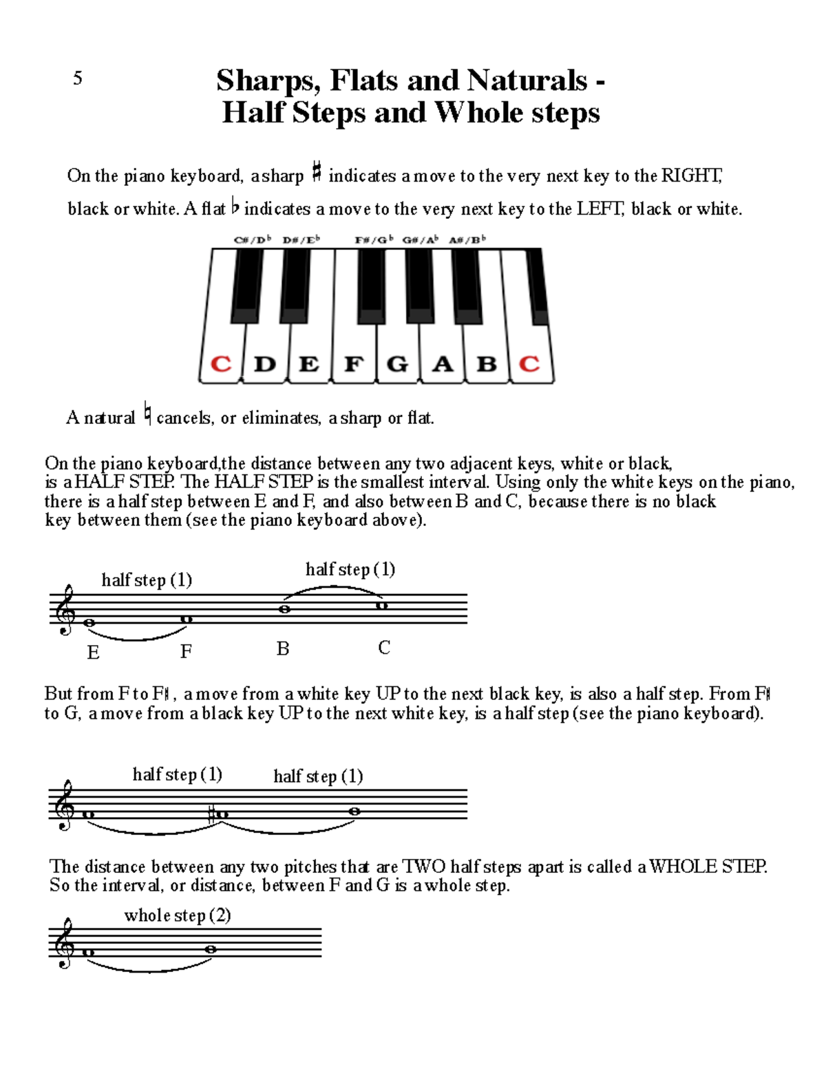 Accidentals - Summary Listening to Music - & w w w w & w # w w & w w ...