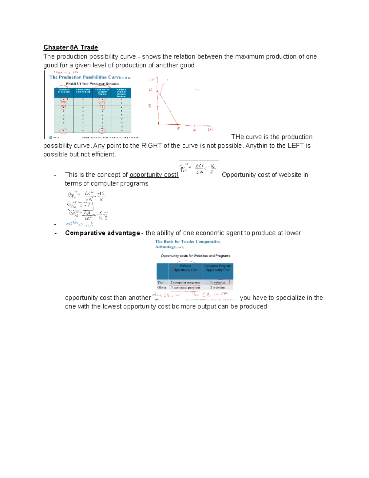 Week 9 microeconomics - Chapter 8A Trade The production possibility ...