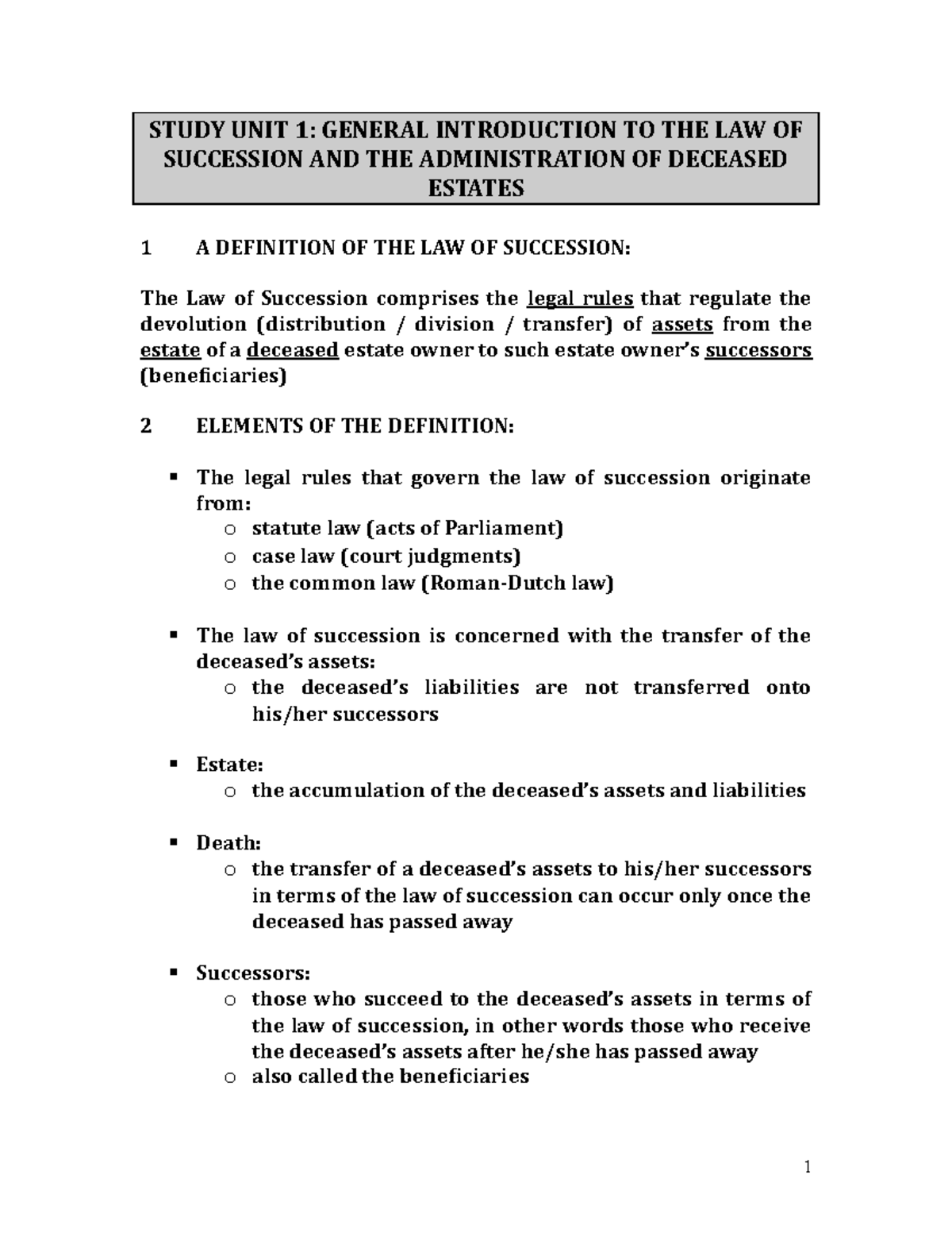 Law of criminal procedure - STUDY UNIT 1: GENERAL INTRODUCTION TO THE ...