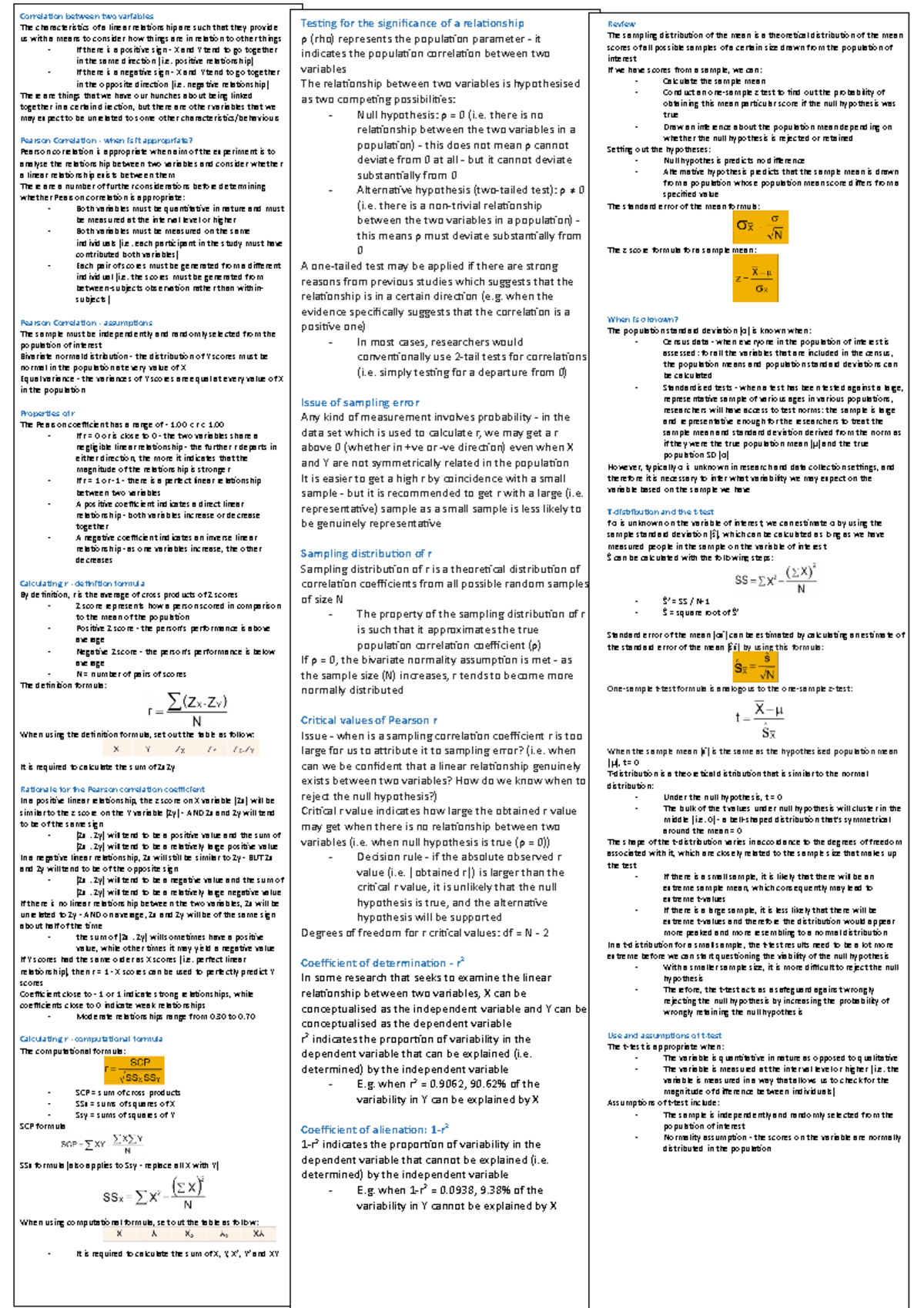 PSYC123 Exam notes 2 - Review The sampling distribution of the mean is ...