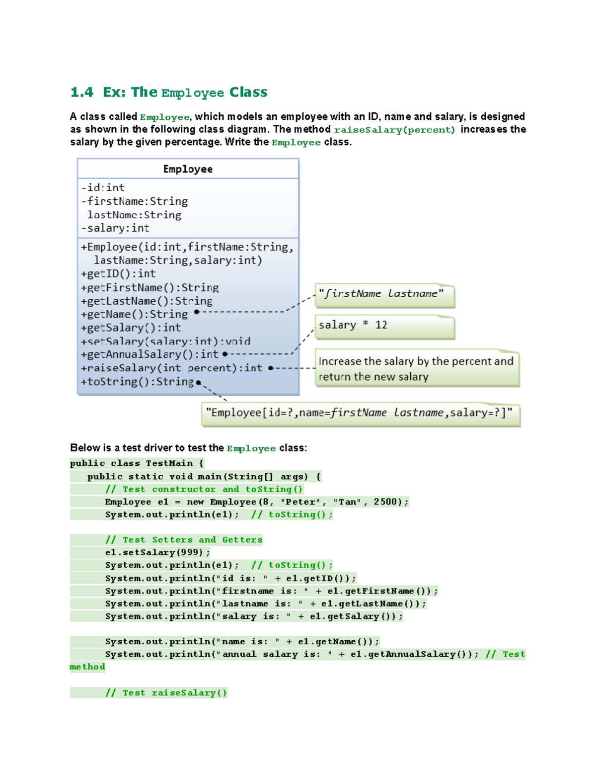 Java Programming Tutorial 18 - 1 Ex: The Employee Class A Class Called ...