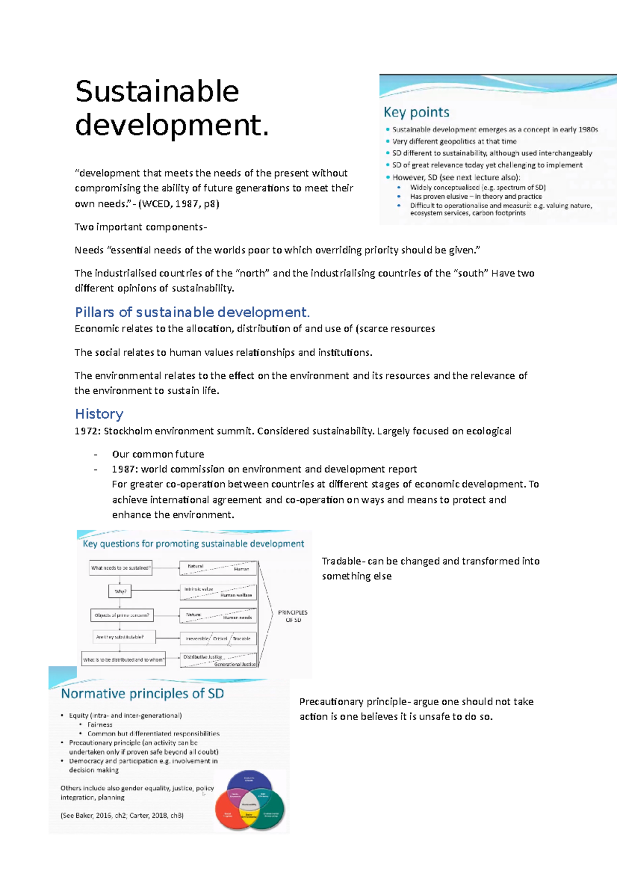 1. Sustainable development - Sustainable development. “development that ...