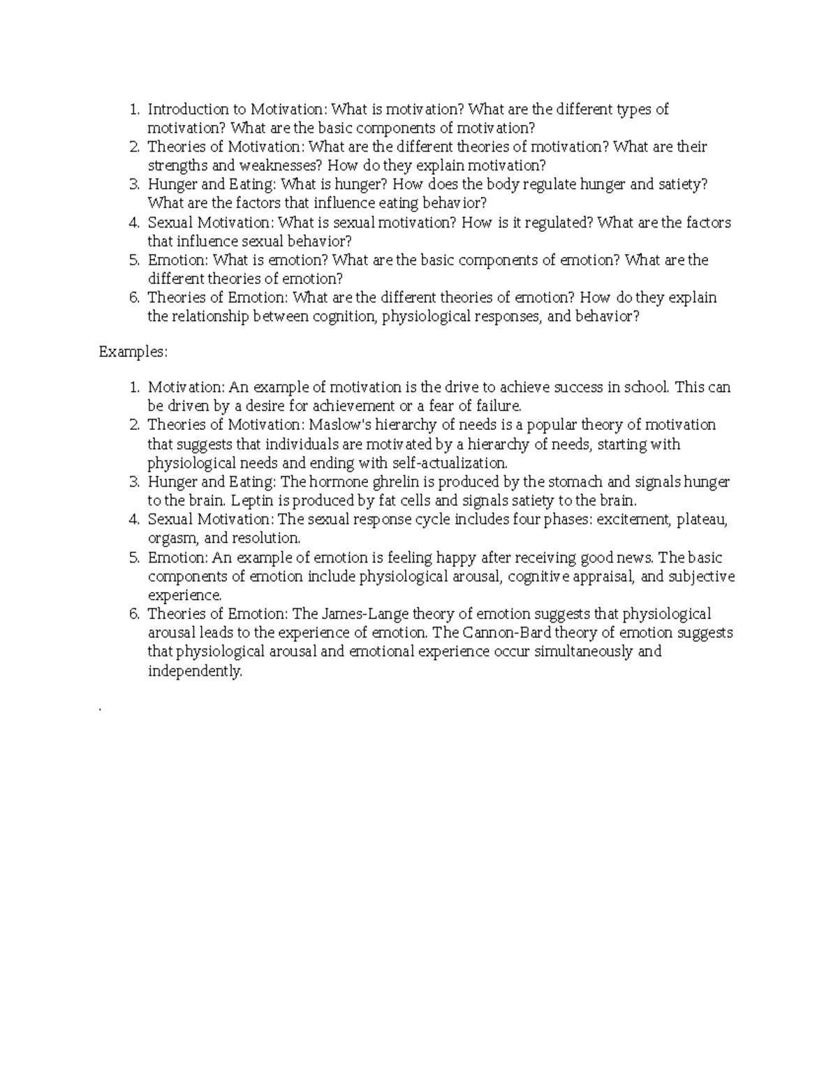 Motivation and Emotion in Psychology - Introduction to Motivation: What ...