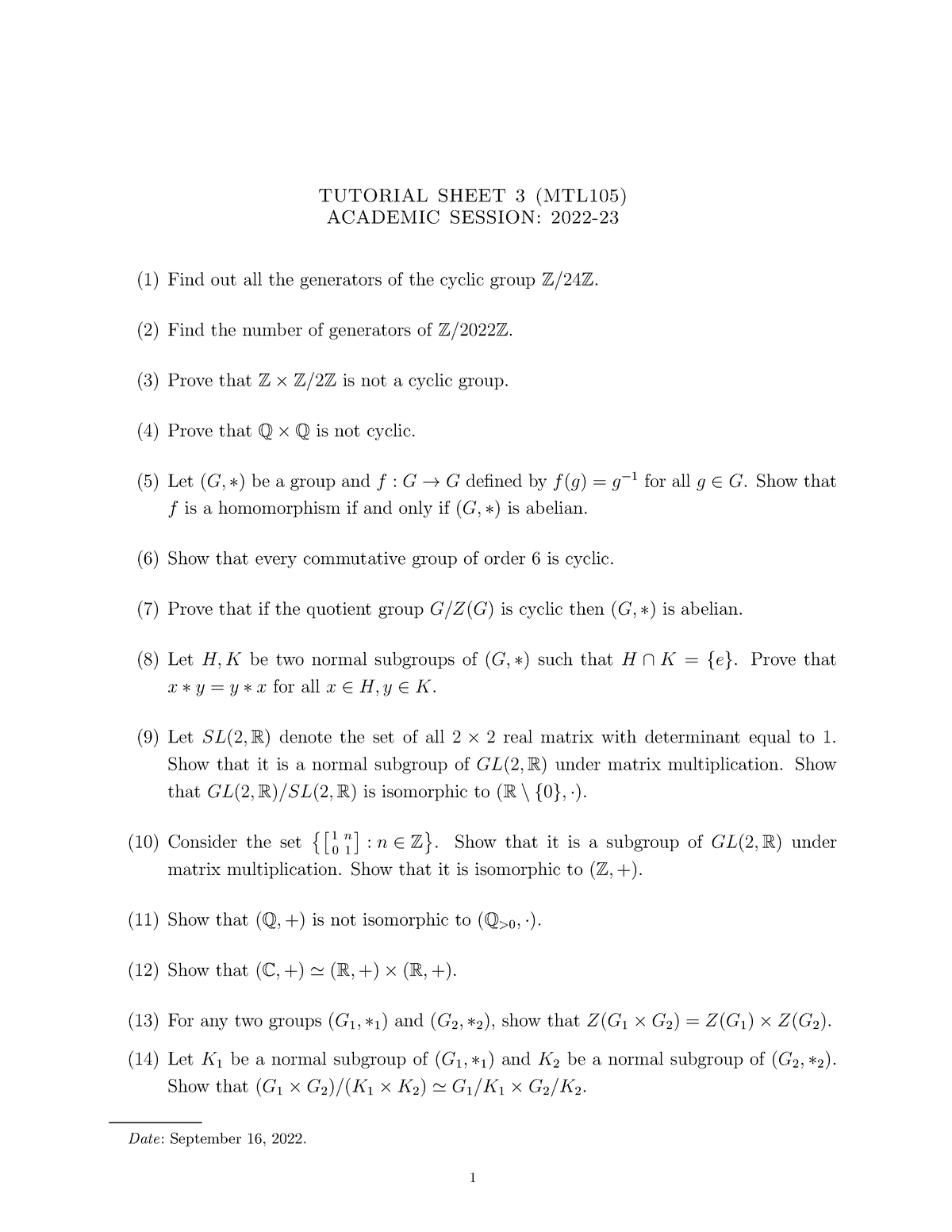 Tut3(2022-23) - Tutorial - TUTORIAL SHEET 3 (MTL105)ACADEMIC SESSION ...