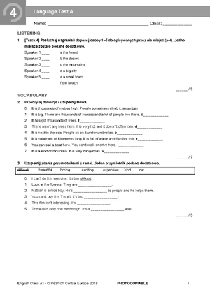 EC A1P - Answer Key Unit 4 - English Class A1+ Unit 4 Answer Key ...