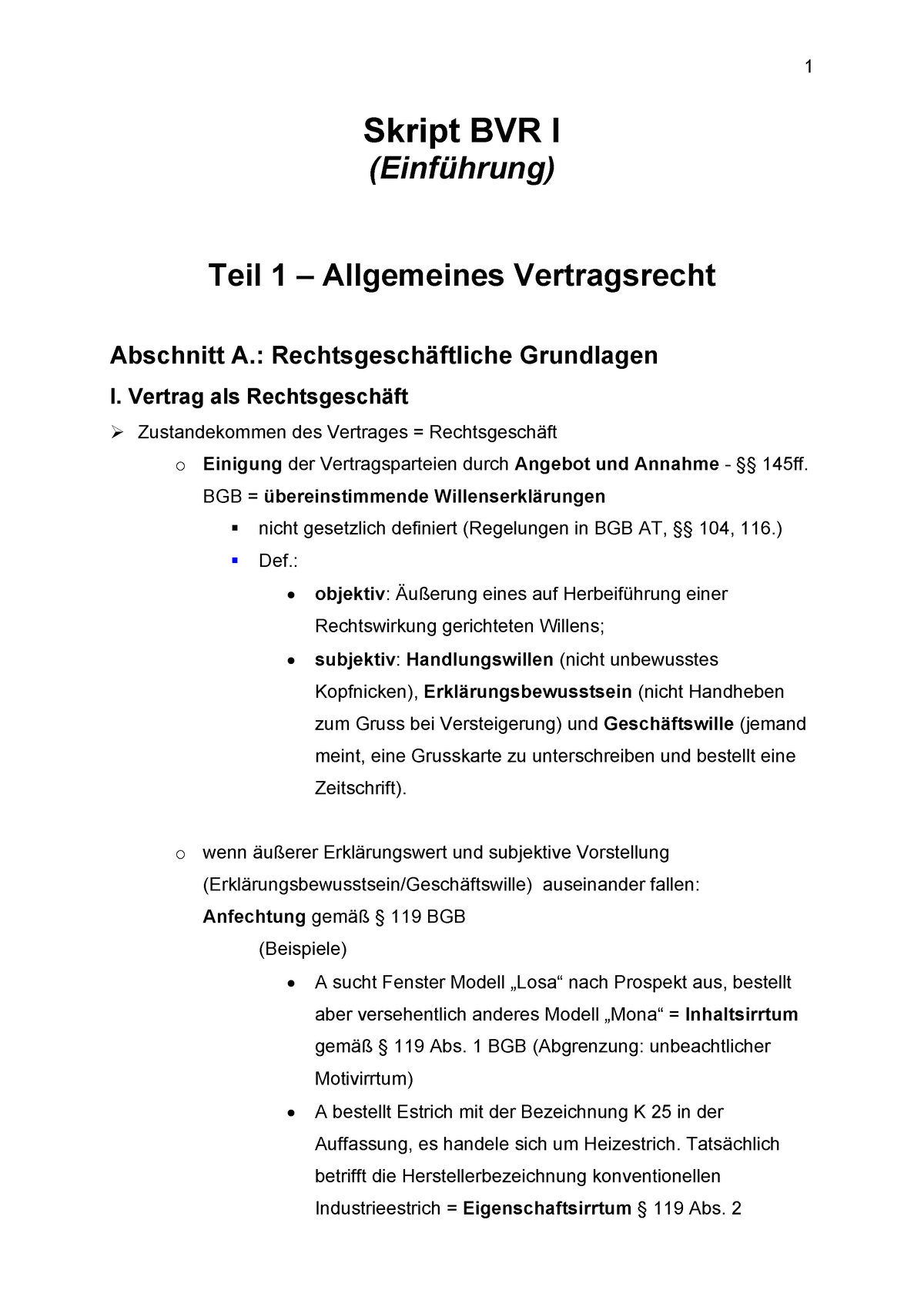 Baurecht Zuusammenfassung - Skript BVR I (Einführung) Teil 1 ...