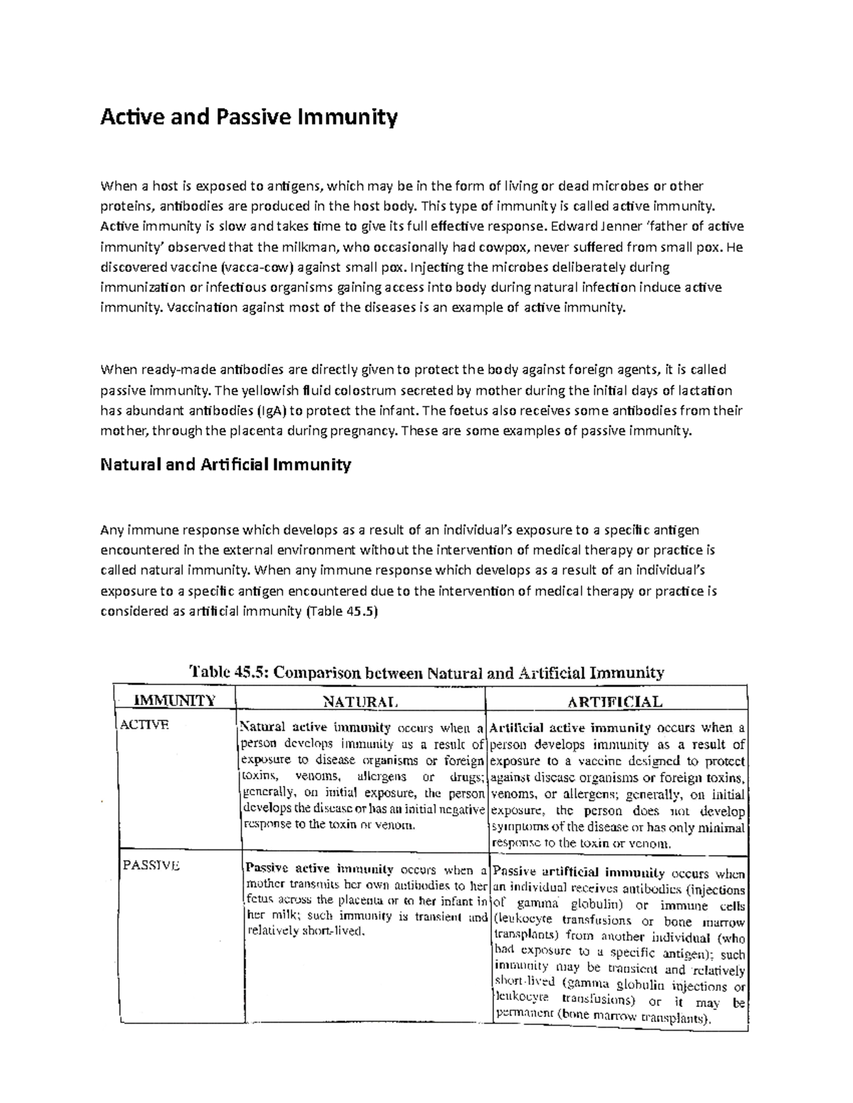 Active and passive immunity - Active and Passive Immunity When a host ...