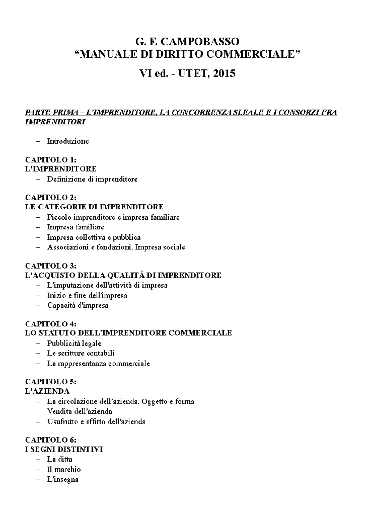 Commerciale-Campobasso Riassunto Completo Del Manuale - G. F ...