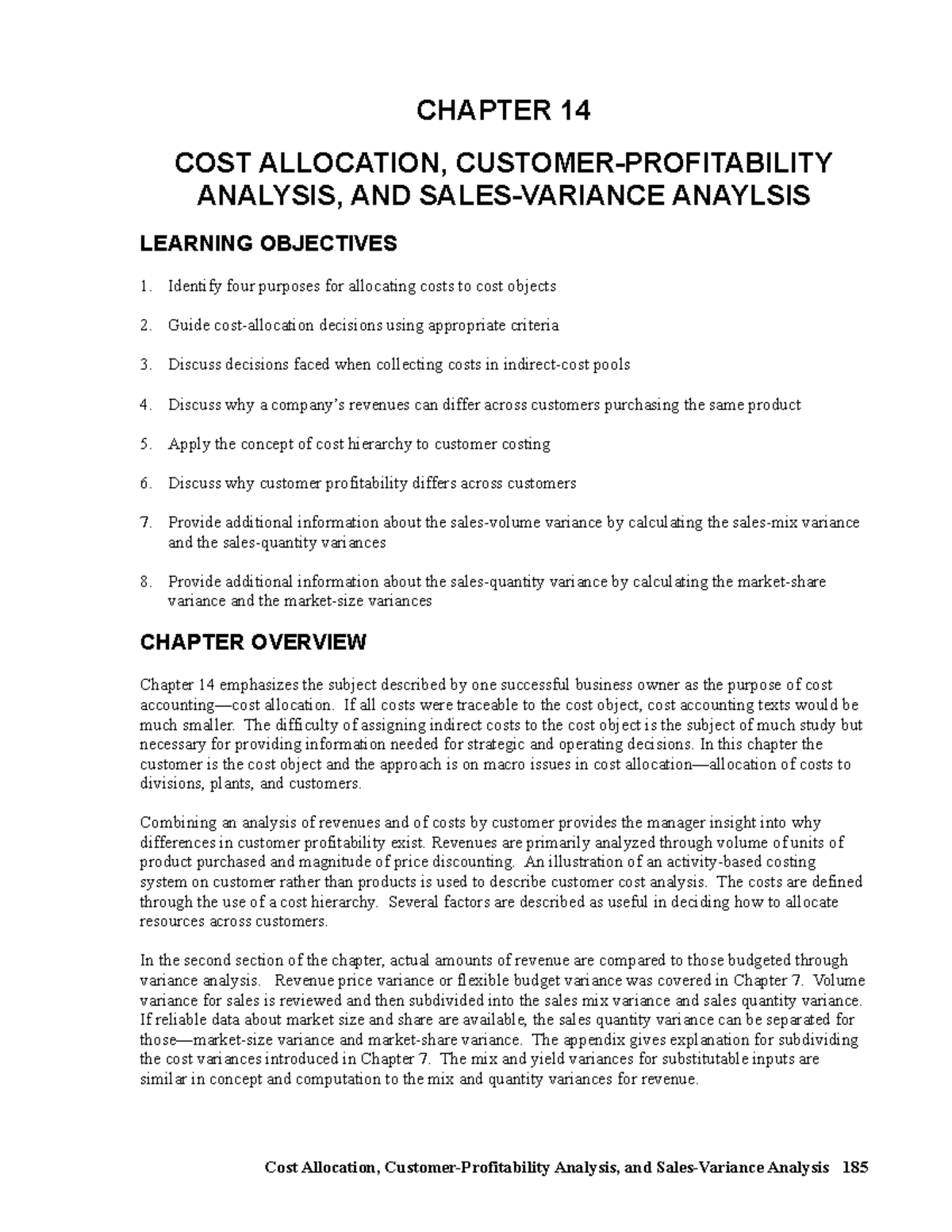 Test bank Accounting Management 11e Chapter 14 COST Allocation ...