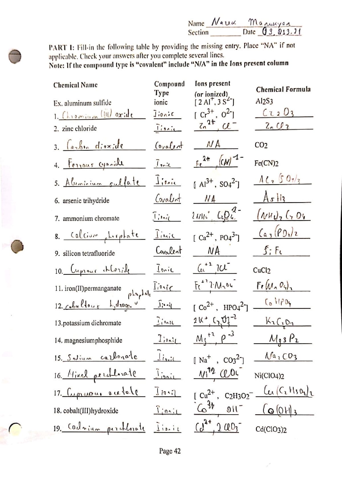 Lab 6-Narek Manukyan - Lab report - Chemistry 101 - Studocu