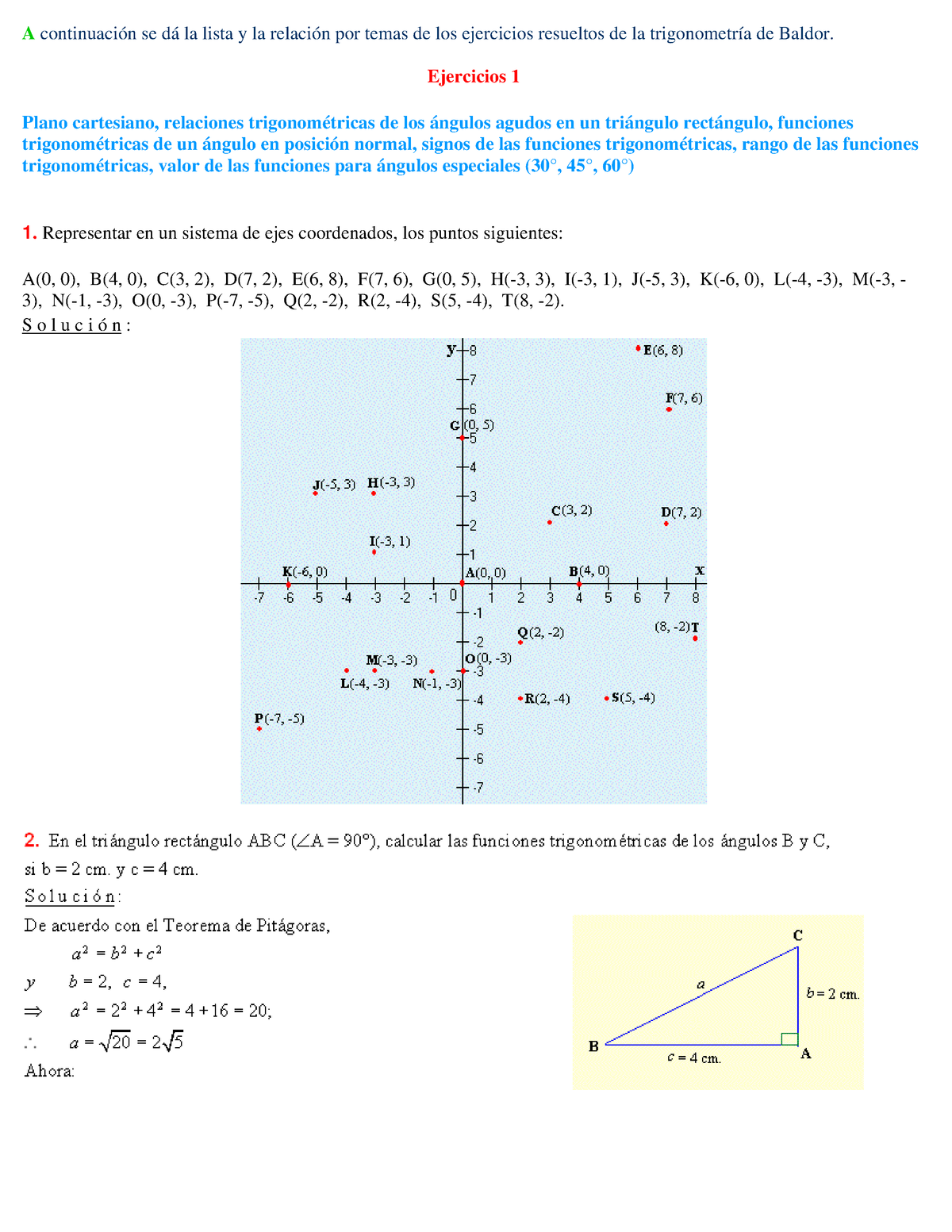 Algunos Ejercicios Resueltos De Trigonometría Cap 22