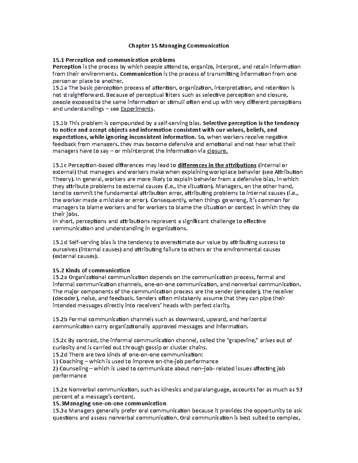 Ch15 Outline - Summary Effective Management of Human Resources in ...