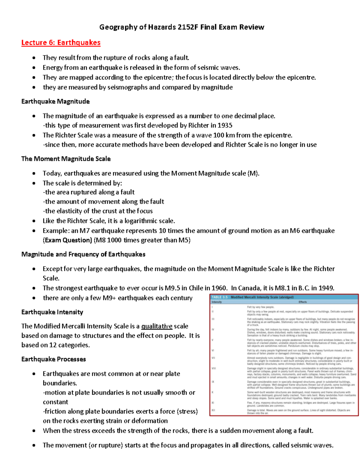 Geo Midterm Notes - GEOG 2152G - UWO - Studocu