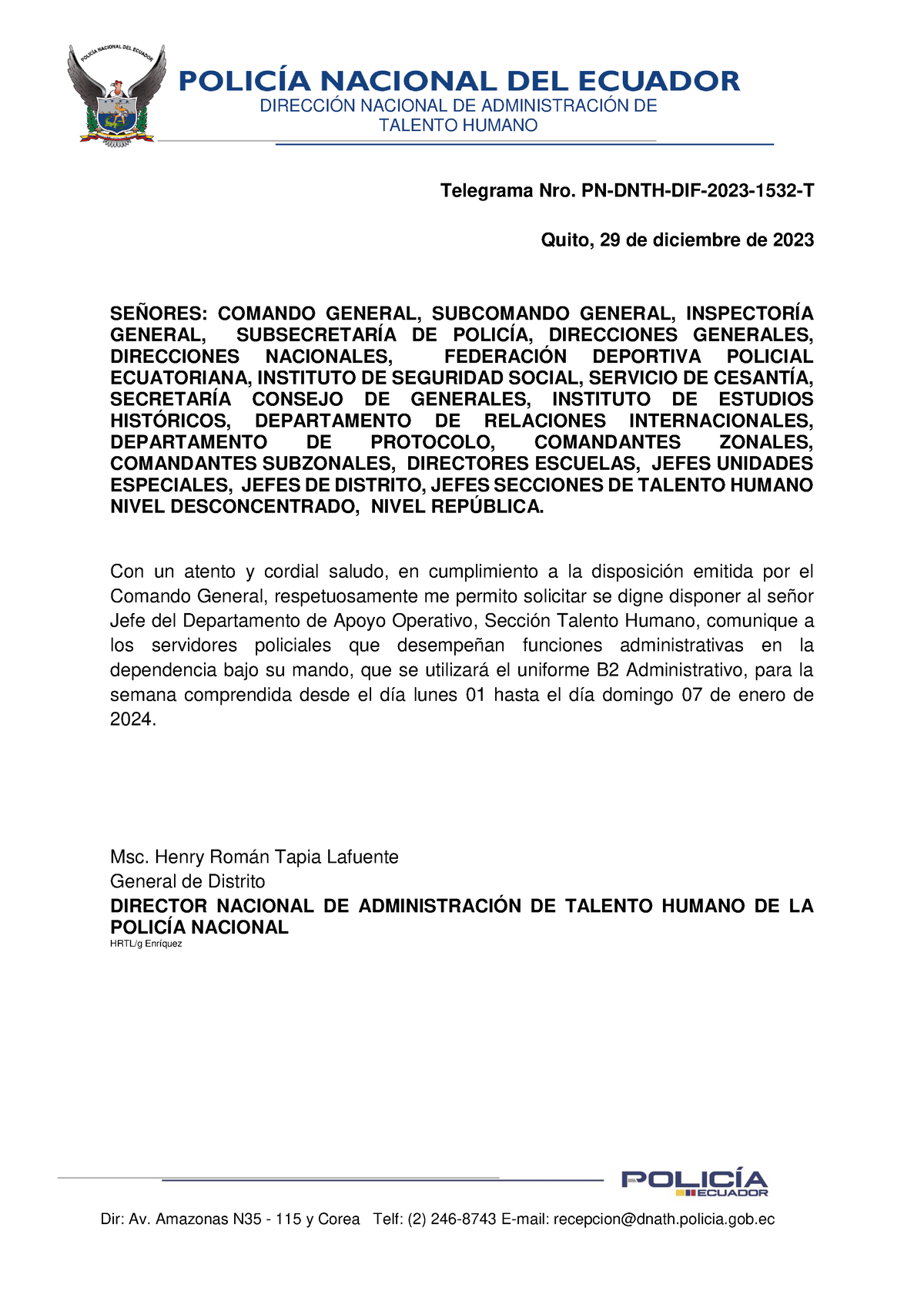 Disposicion 1 De Enero Análisis DirecciÓn Nacional De AdministraciÓn De Talento Humano Dir 3424