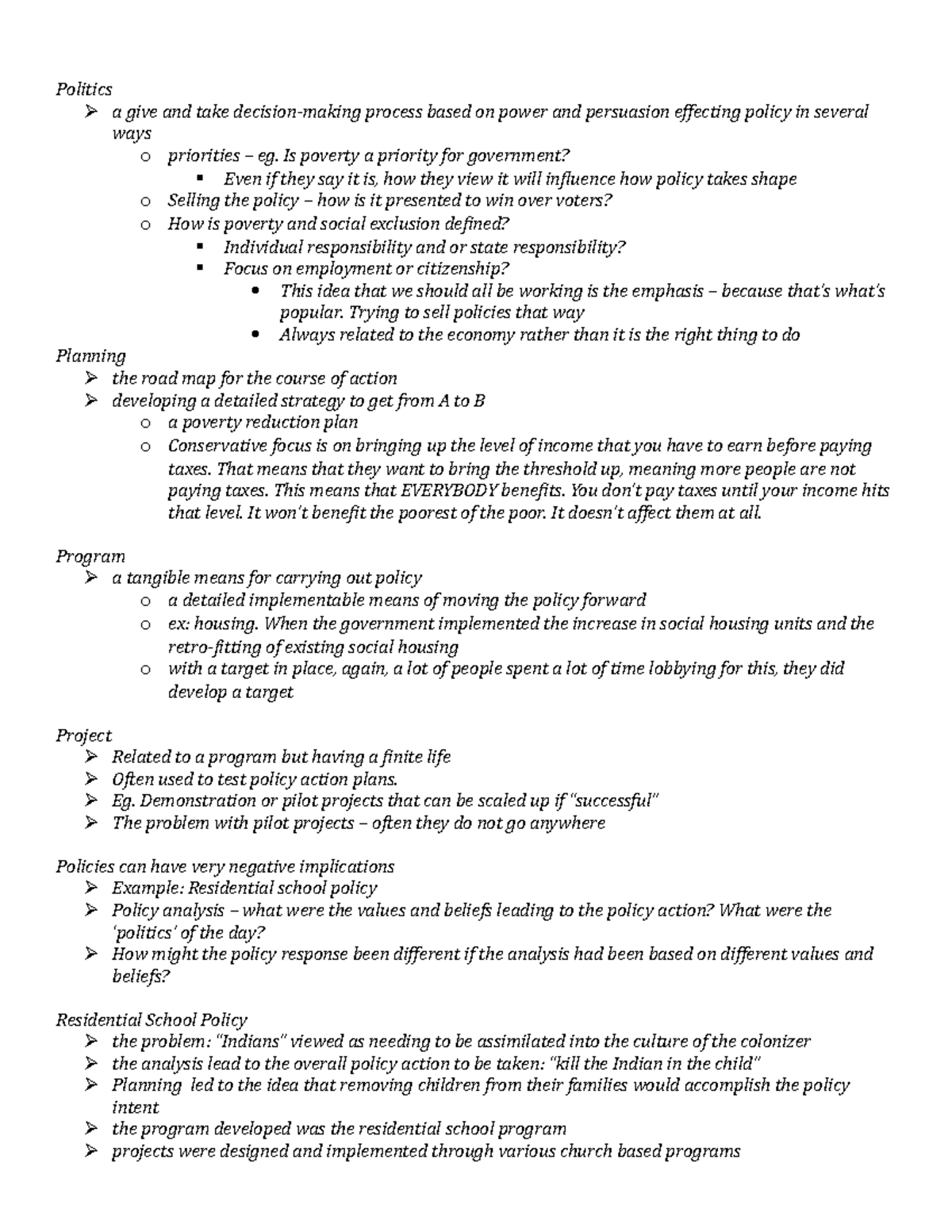 Classnotes policy 1 - Lecture notes 1 - Politics a give and take ...