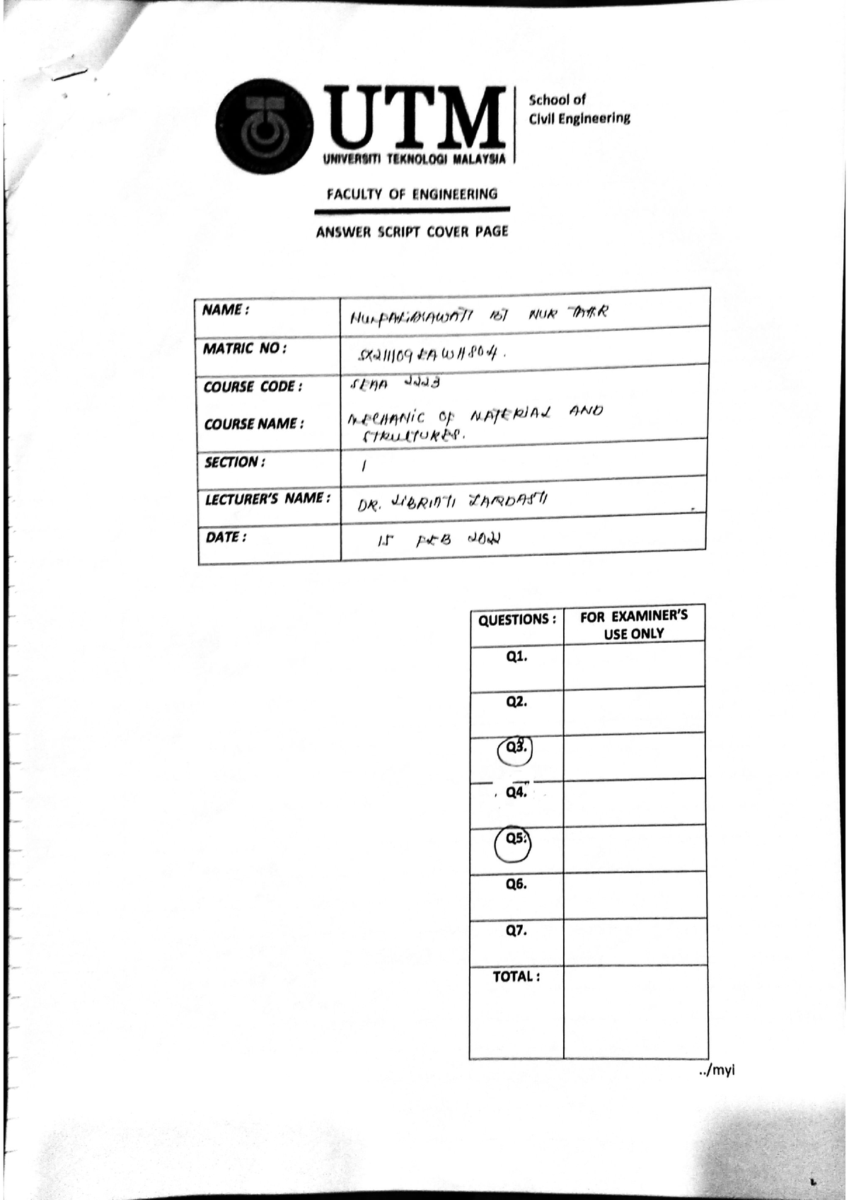 Final Exam PART B - Mekanik Bahan Dan Struktur - Studocu