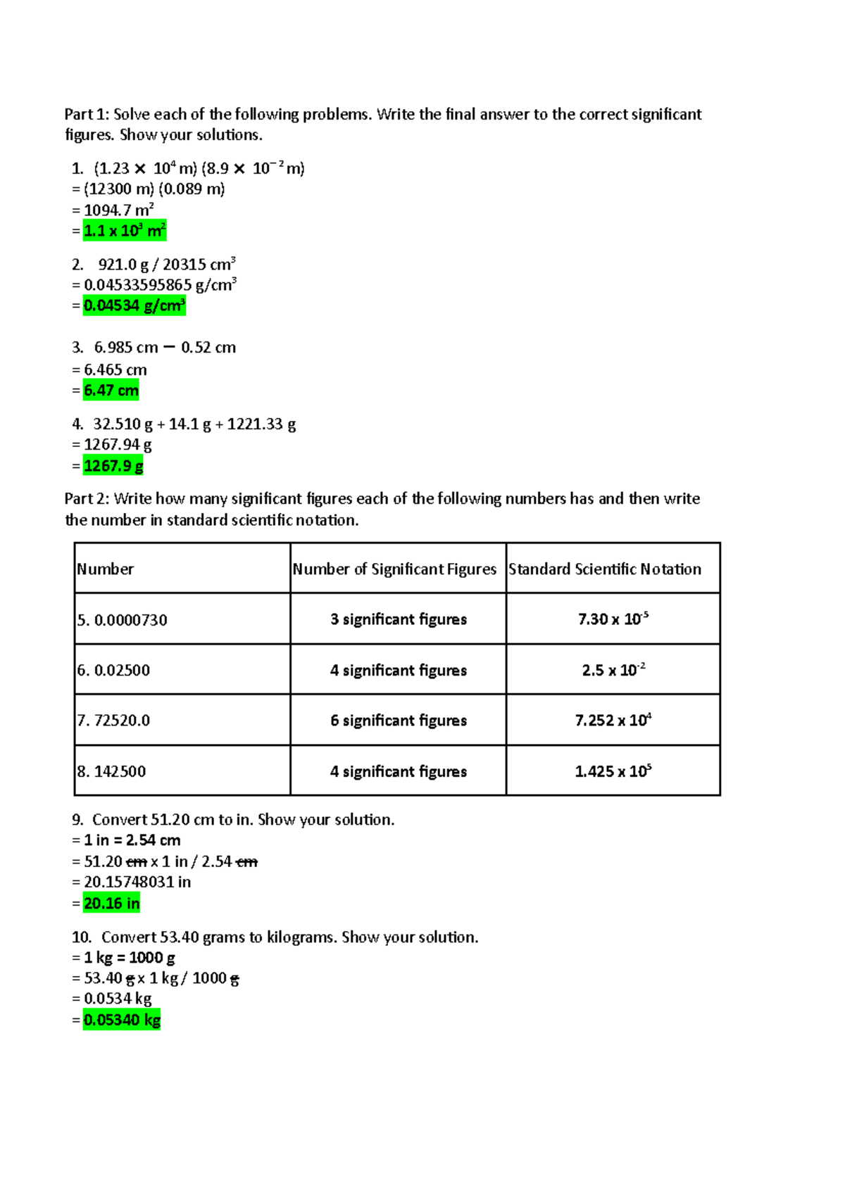 Significant Figures Chemistry Studocu