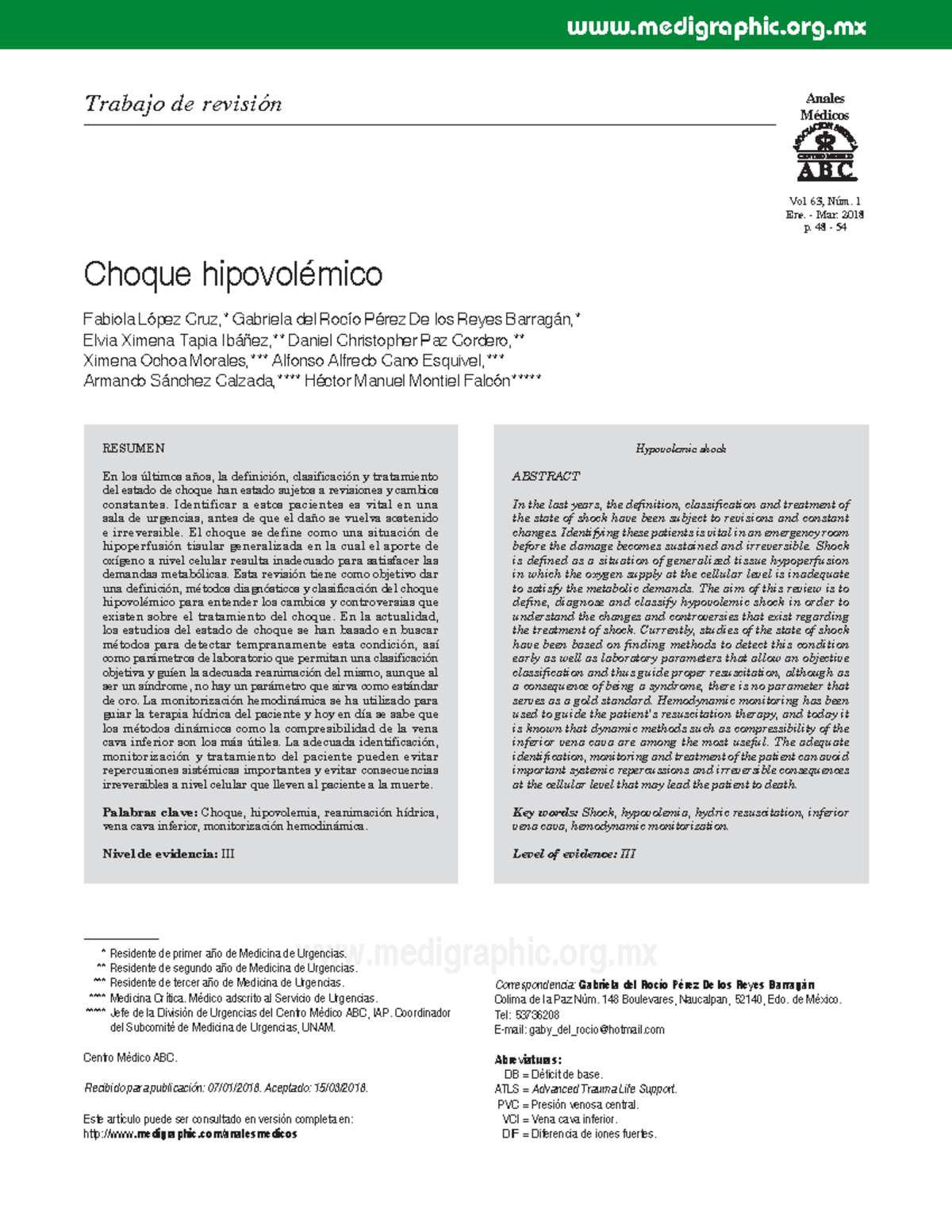 Shock Hipovolemico clasificaciones diagnostico tratamiento ...