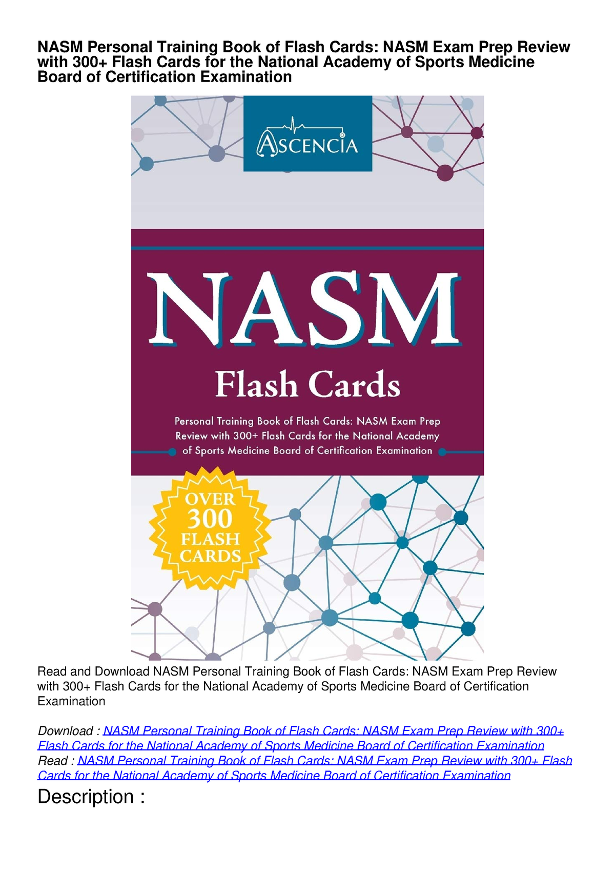 NASM Personal Training Book Of Flash Cards NASM Exam Prep Review With ...