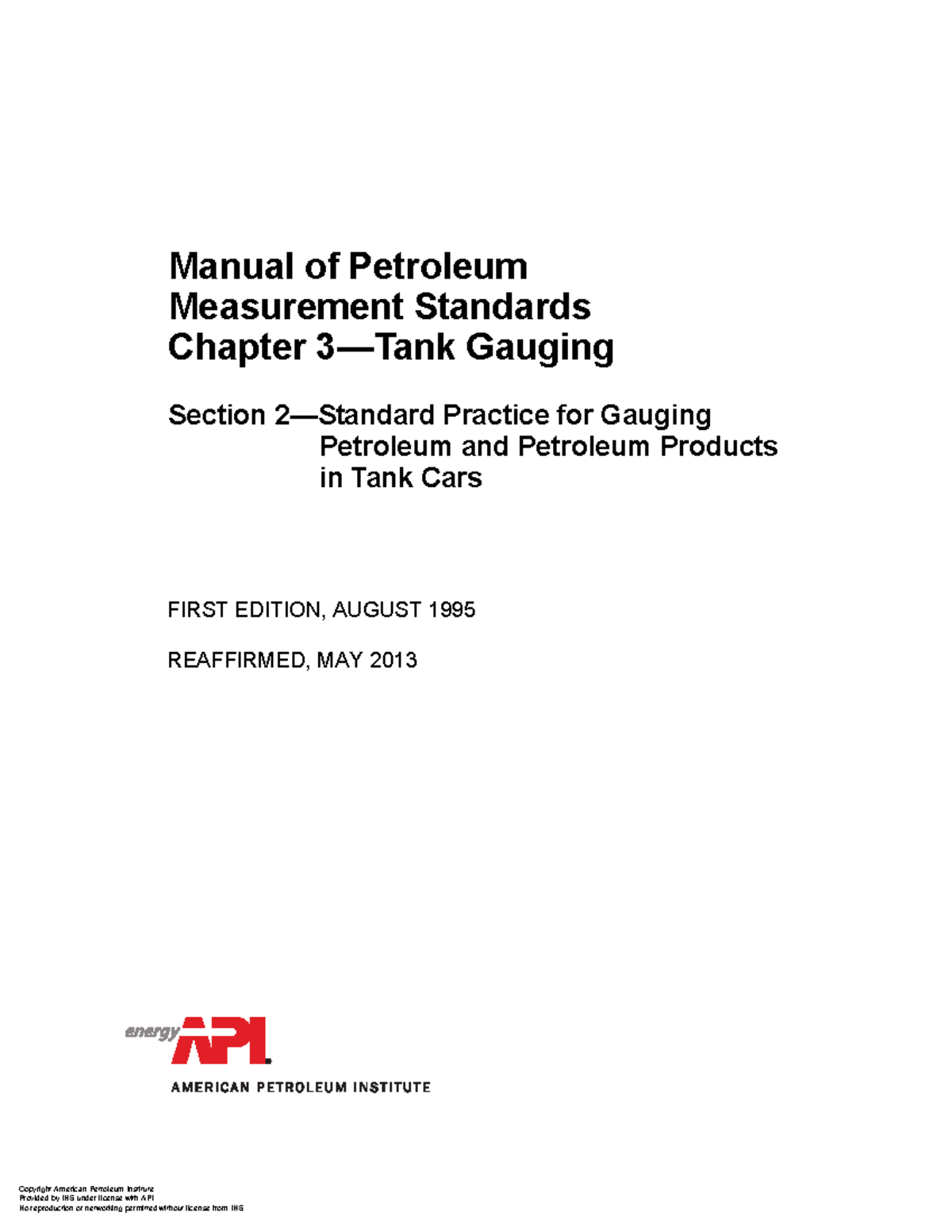 API 3 - api 3 - Manual of Petroleum Measurement Standards Chapter 3 ...