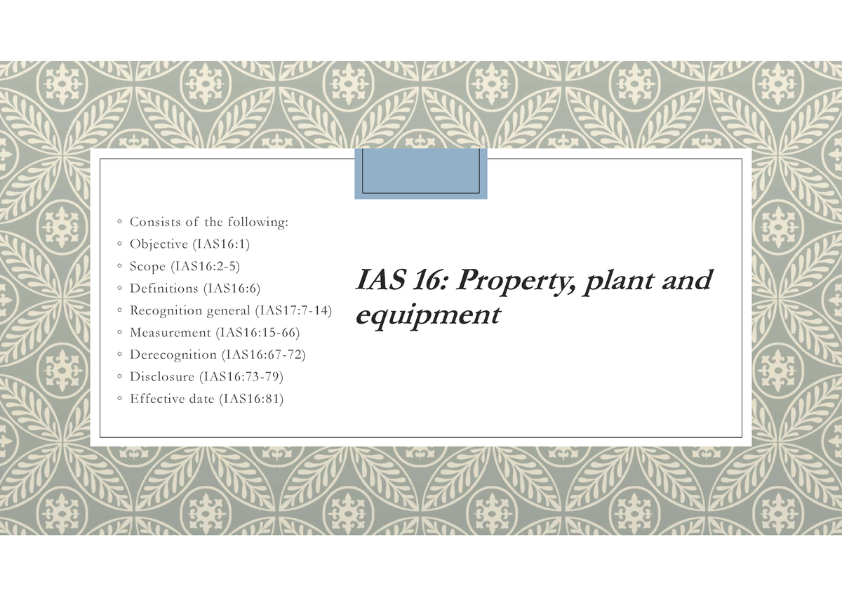 Property, Plant AND Equipment Study Notes - IAS 16: Property, Plant And ...