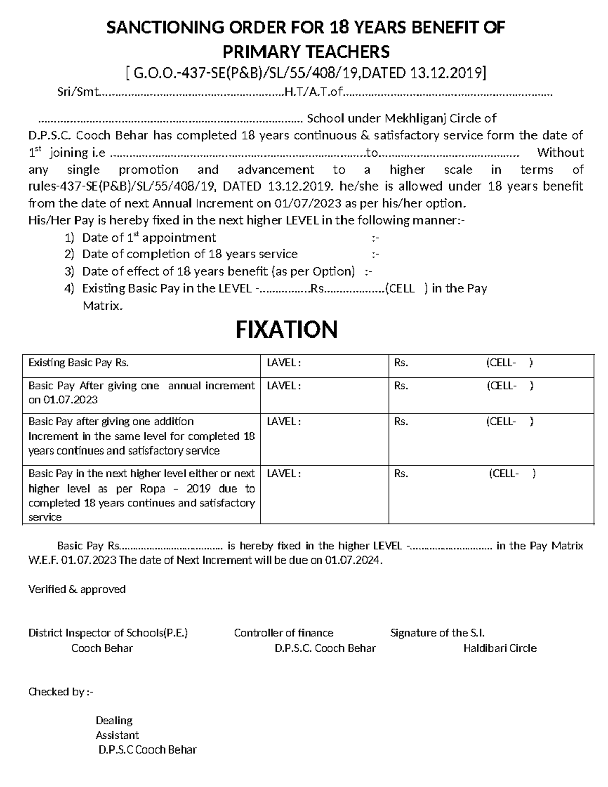 Sanctioning Order FOR 18 Years Benefit OF 2nd incomrplete - SANCTIONING ...